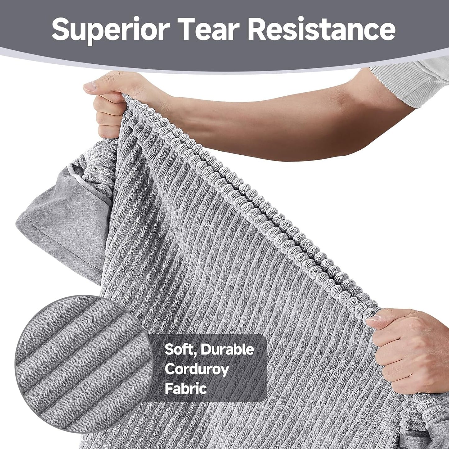 OhGeni Orthopedic Waterproof & Machine Washable Dog Bed for Medium Large Pets, Cat Mat with 25D Egg Crate Foam, Non-Slip Bottom & Removable Cover, Invisible Zipper, 44 Inches(Gray)