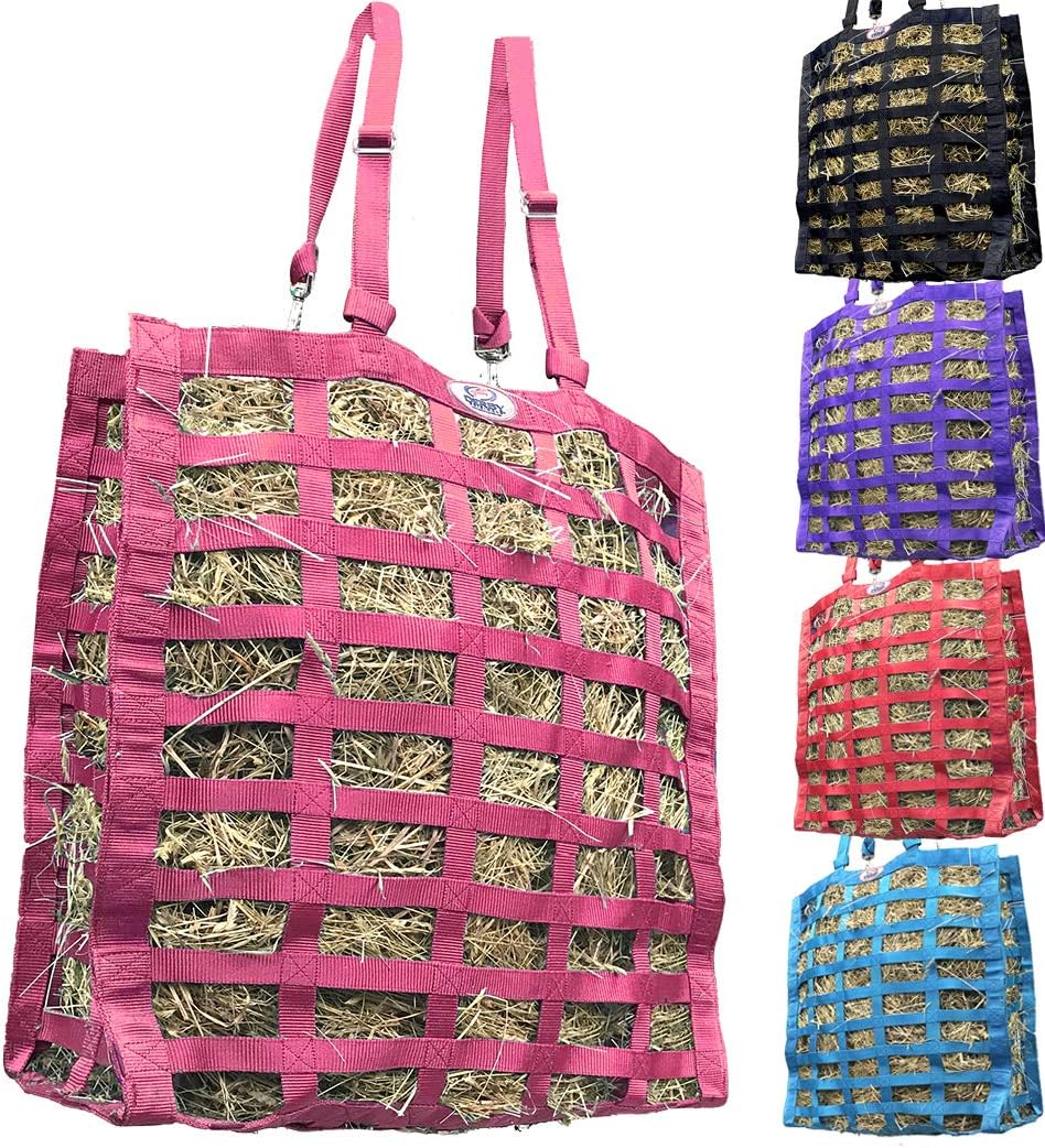 Derby Originals Supreme 4-Sided Slow Feed Hay Bag – Patented, 1-Year Warranty, 3.5" & 1.75" Openings