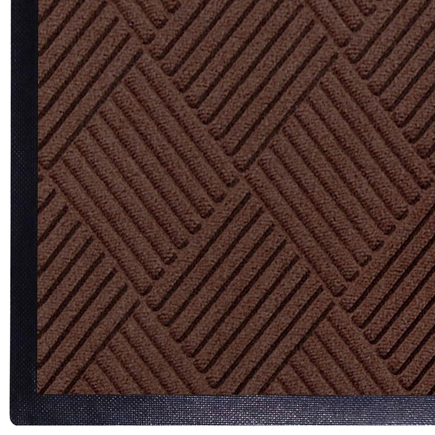 WaterHog Diamond | Commercial-Grade Entrance Mat with Rubber Border – Indoor/Outdoor, Quick Drying, Stain Resistant Door Mat (Dark Brown, 3' x 12')