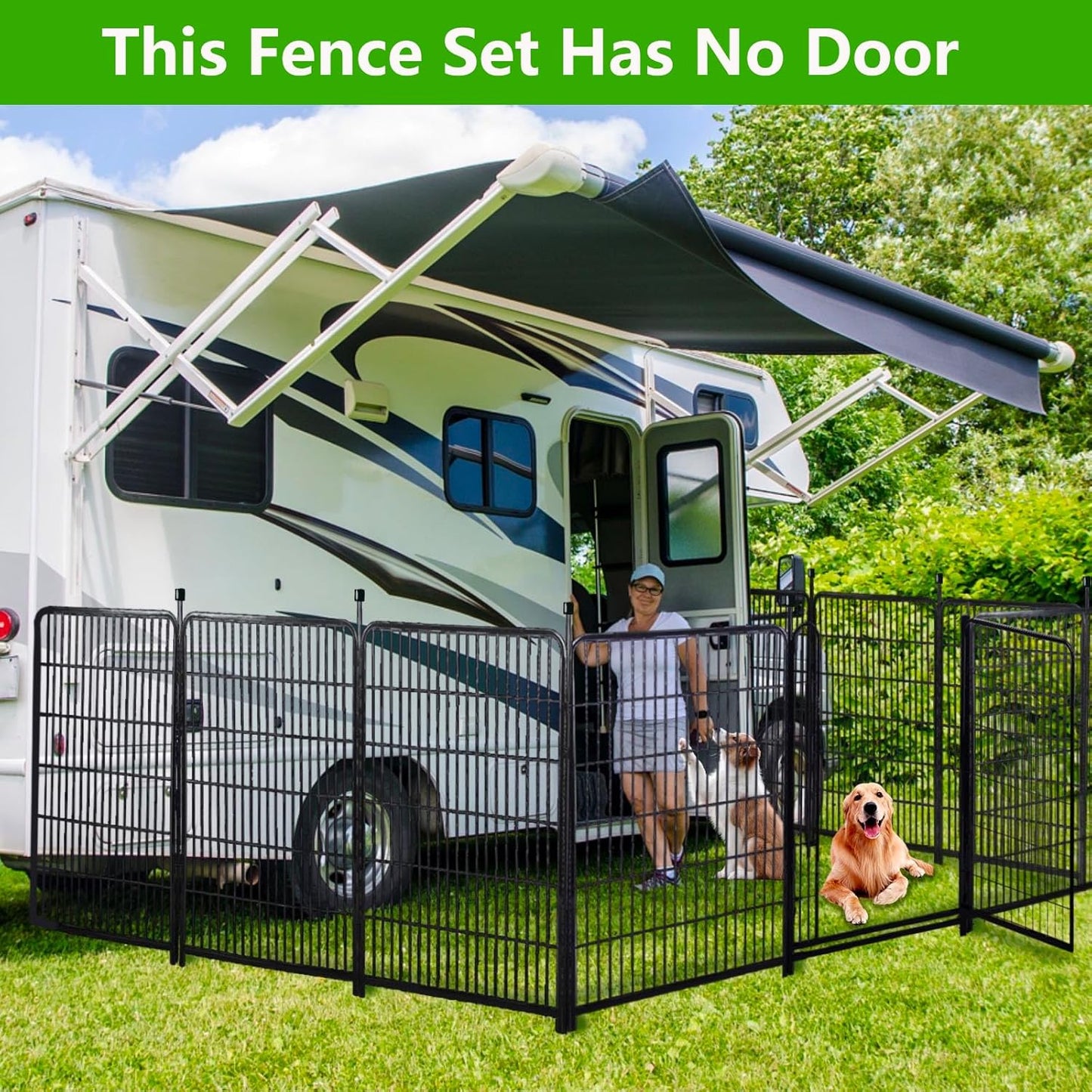 40in(H) Doorless Fence for Garden 14 Panels, 31.2 Ft(L) Barrier, Outdoor Garden Protection for Dogs Low Threshold,Indoor Fence Without Gate