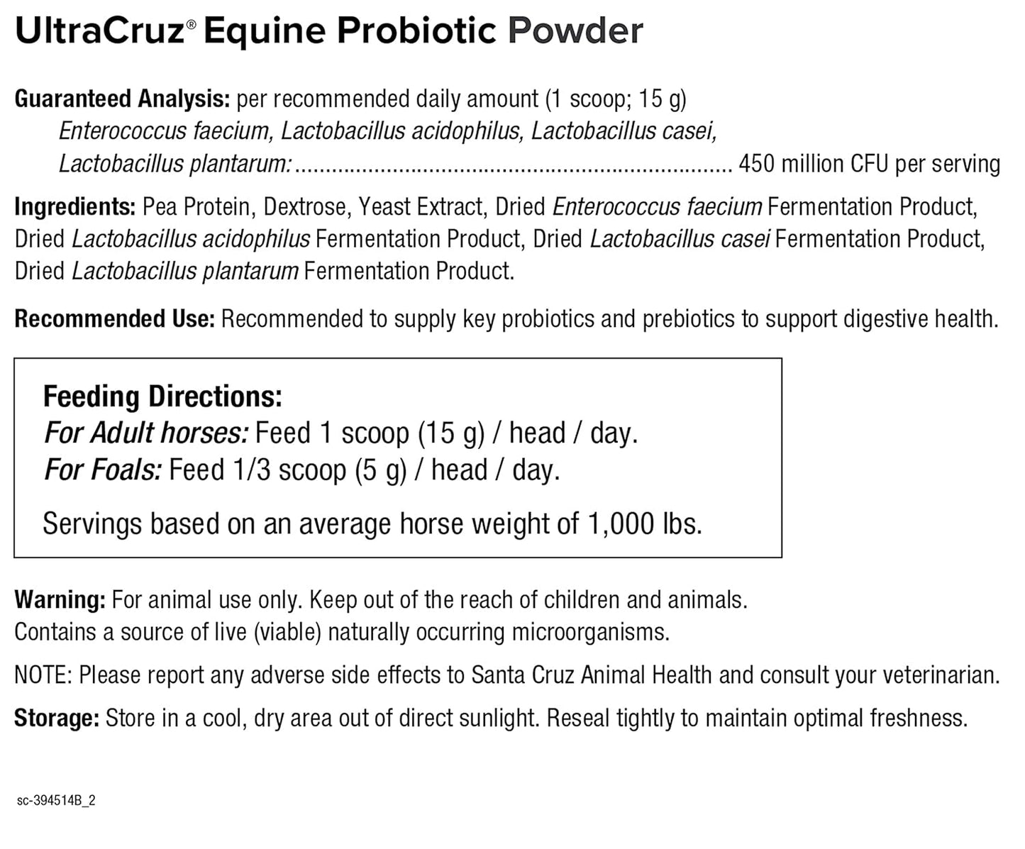 UltraCruz® Equine Probiotic Powder, 5 lb
