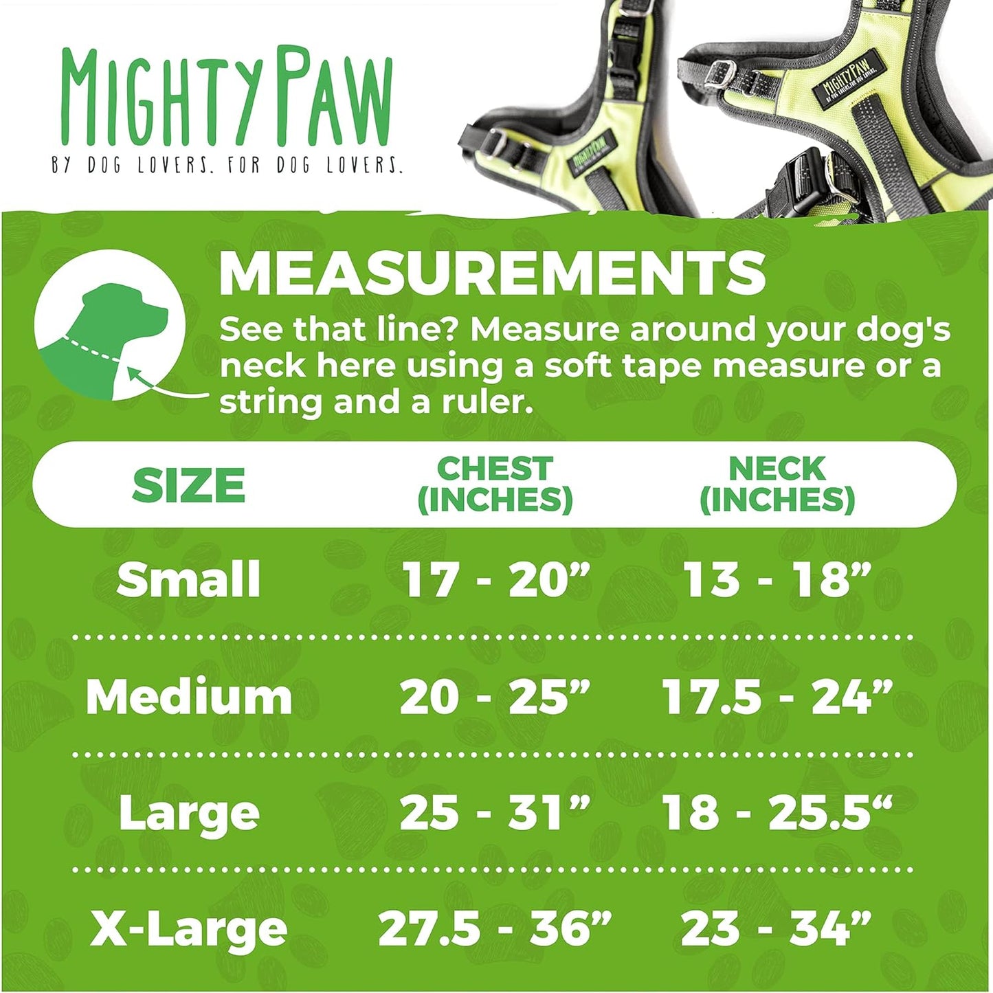 Mighty Paw Sport Harness 2.0 - Padded Canine Accessory - Adjustable Neck and Chest Straps - Enhanced Visibility with Reflective Stitching - Dog Padded Harness with Handle - Large - Black