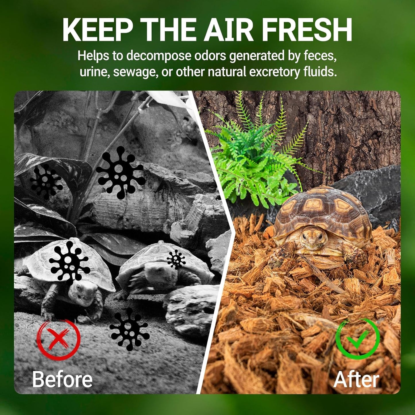 REPTI ZOO 72 Quart Reptiles Coconut Chip Substrate, Coco Husk Reptiles Bedding for Ball Python, Snakes, Geckos, Lizards, Tortoises, Frogs | Terrarium Tanks Substrate