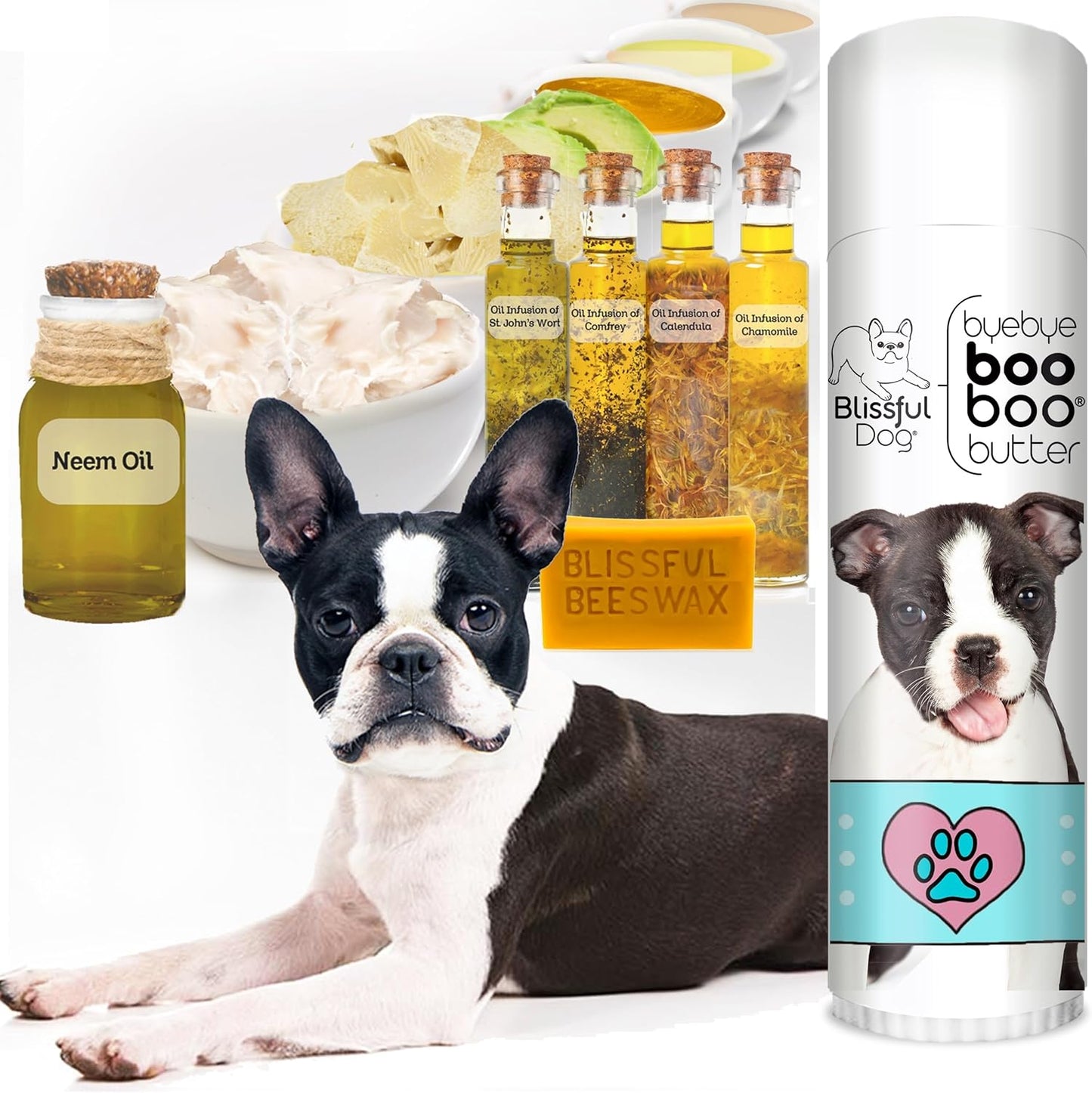 The Blissful Dog .50 oz Tube Boston Terrier Booboo Butter