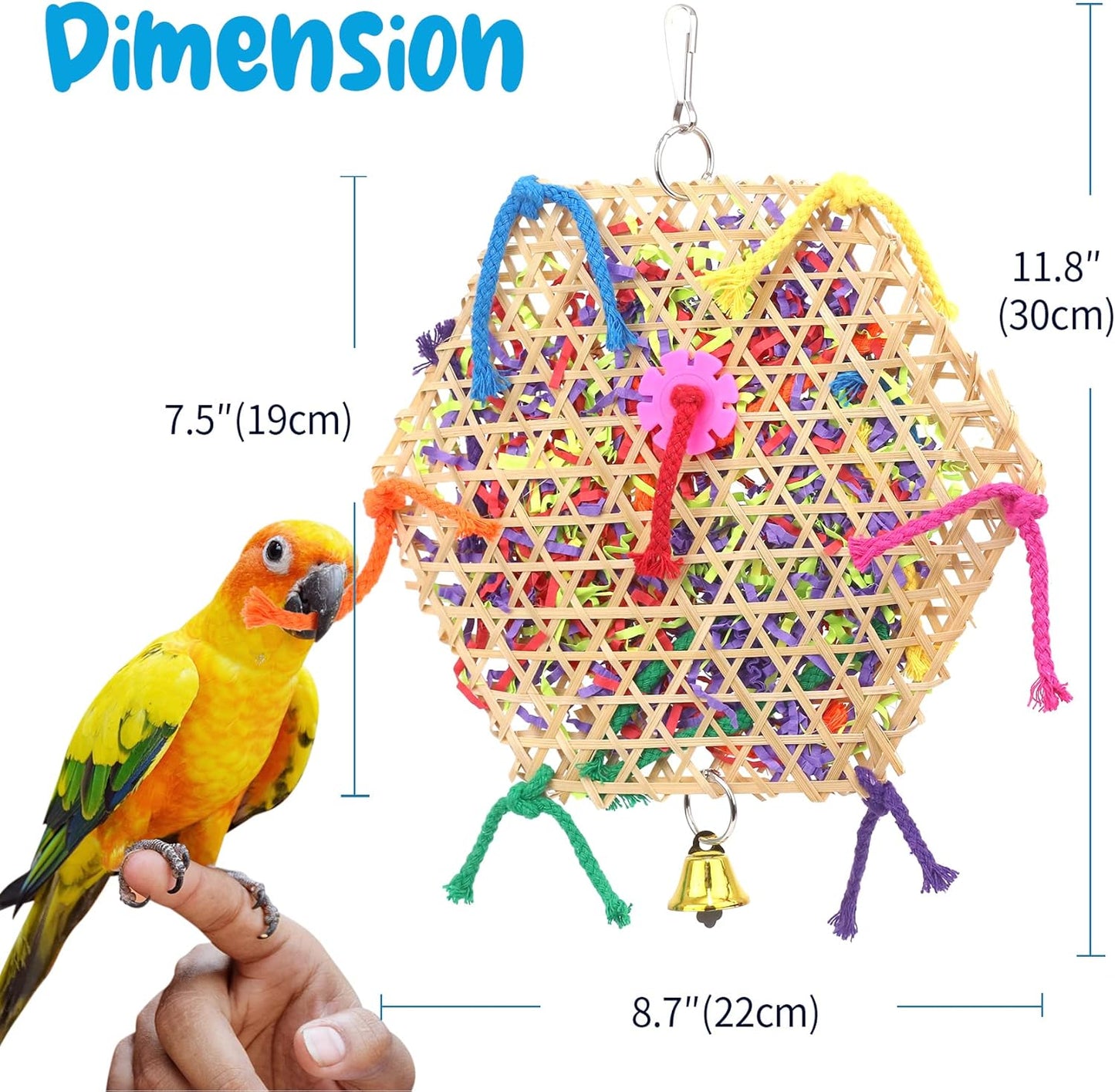 Bird Parrot Toys,2 Pack Bird Hanging Foraging Shredder Toys for Small Medium Small Bird Conure Cockatiel Parrotlet Lovebird Budgie