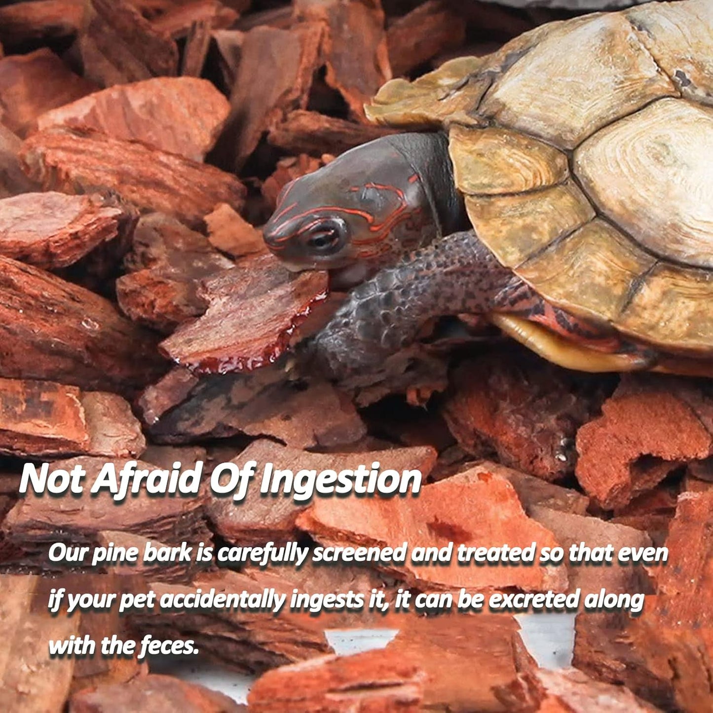 BNOSDM Reptile Cork Bark Substrate Bedding Tortoise Natural Cork Wood Chips Reptile Breeding Bedding Habitat Decor for Ball Python Lizard Snake Spiders Geckos Bearded Dragons Hermit Crabs (0.99LB)