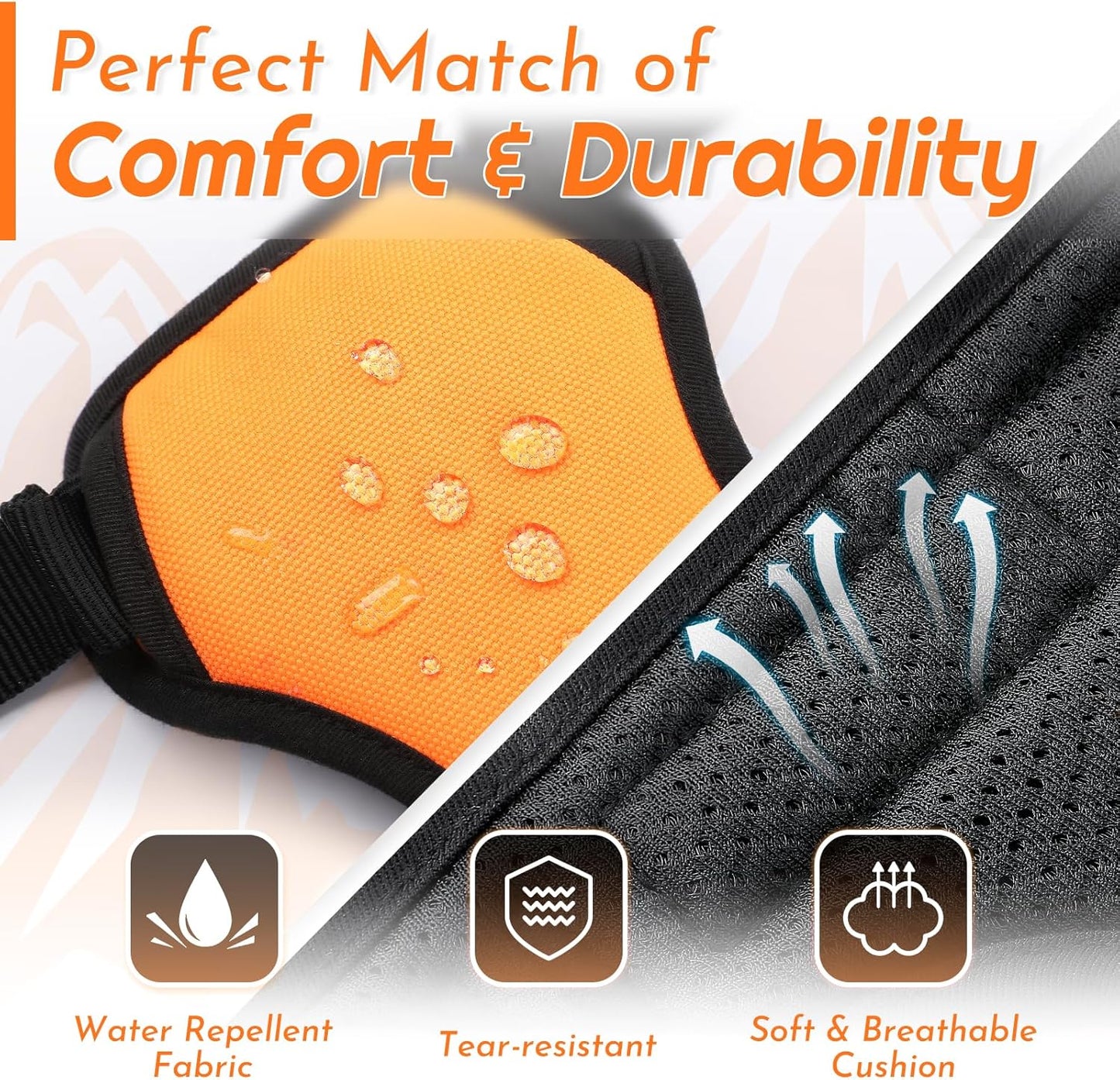 Eagloo Dog Harness for Large Dogs, No Pull Service Vest with Reflective Strips and Control Handle, Adjustable and Comfortable for Walking, No Choke Pet Harness with 2 Metal Rings, Orange, XL