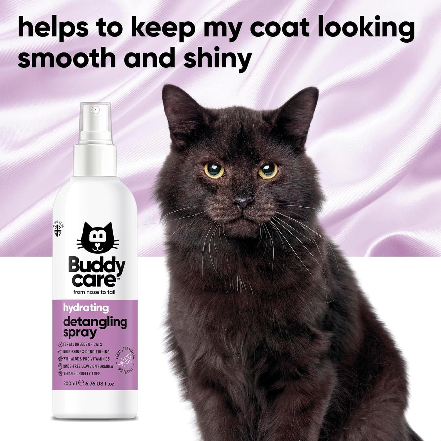Detangling Spray for Cats - Effective Cat Matted Fur Remover and Detangle Spray to Promote a Healthy Coat, Easily Removes Matted Hair for a Smooth and Shiny Coat