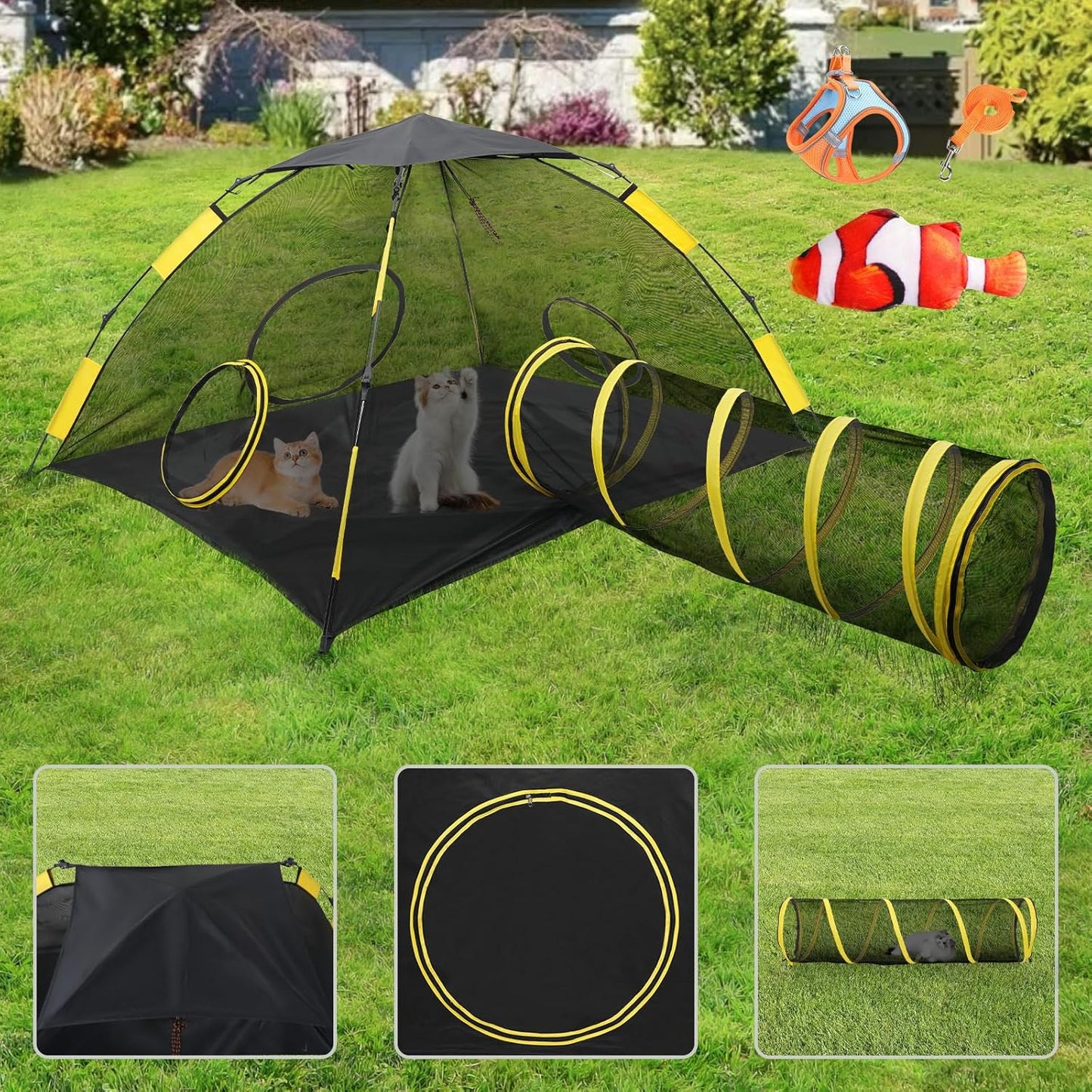 Outdoor Cat Enclosures for Indoor Cats, Outdoor Cat Tent with Tunnel for Multiple Cats, Cat Playpen for Pet Kitty Rabbits Ferrets Puppy and Other Small Animals, (Styles 2)