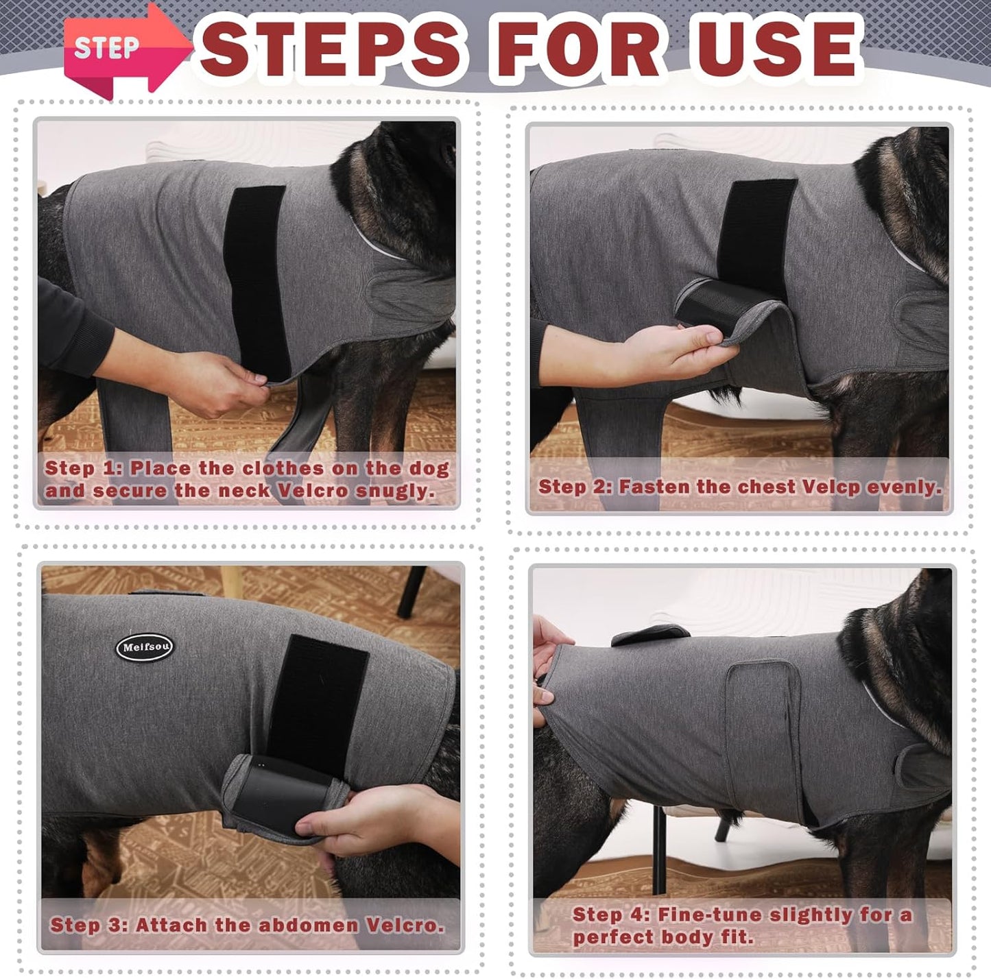 Dog Anxiety Vest - Thunder & Fireworks Calming Shirt for Dogs, Vet Visits & Separation - No Medicine or Training Required