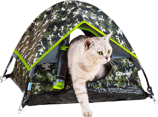 GDanes Camouflage Cat Tent, Portable Pet Cat House with Soft Pad, Cat Cave, Dog House for Small Medium Dogs and Rabbits