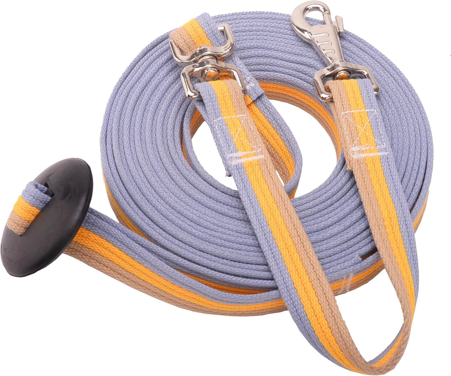 Cord Cotton Lunge Line with Rubber Stop,Equine Lunge Line for Horses with Swivel Bolt Snap,24 ft (Contrasting Colors, 24ft)