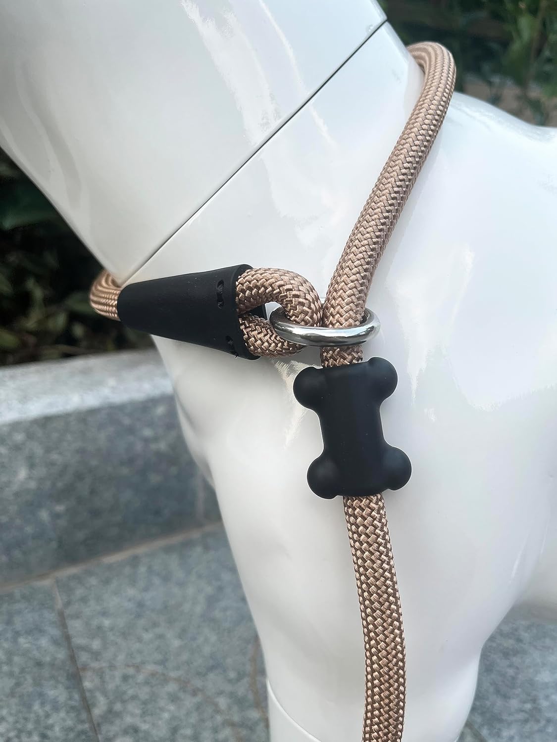 Slip Lead Dog Leash,Strong Nylon Rope Leash and Padded Handle,No Pull Outdoor Walking Training Lead for Small Medium Large Dogs(Light Military Tan, 1/2"×4ft)