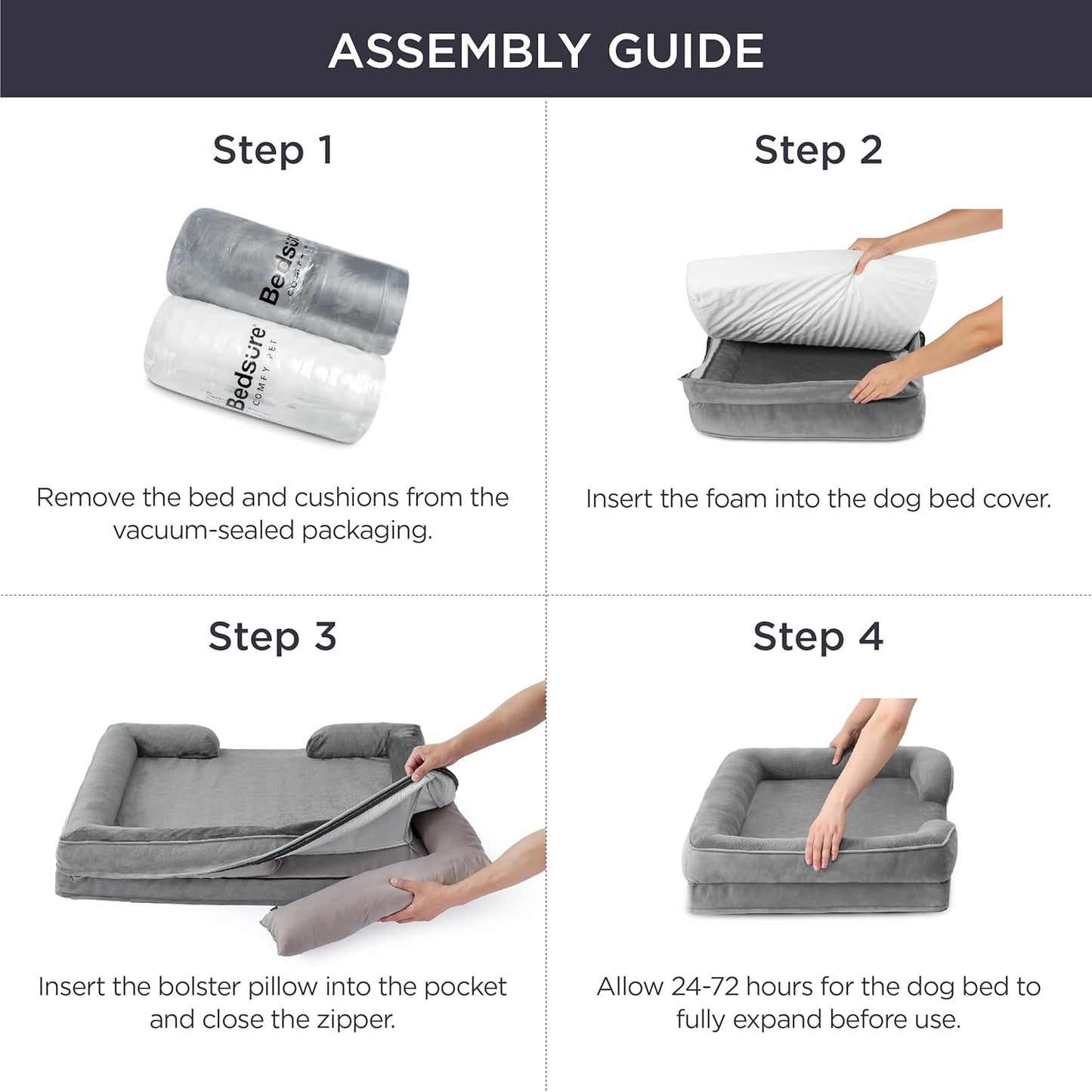 Bedsure XL Plus Orthopedic Dog Bed for Extra Large Dogs - Washable XLarge Dog Cat Bed Waterproof, Comfort Dogs Couch Sofa with Washable Removable Cover, Pet Bed with Nonskid Bottom, Ember Clay, 48"