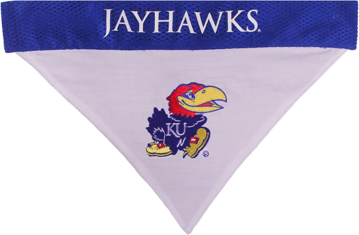 Pets First Collegiate Pet Accessories, Reversible Bandana, Kansas Jayhawks, Small/Medium