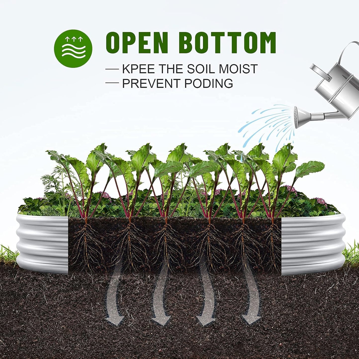 Land Guard 8×4×1 ft Galvanized Raised Garden Bed Kit,Raised Garden Boxes Outdoor, Oval Metal Raised Garden Beds for Vegetables……