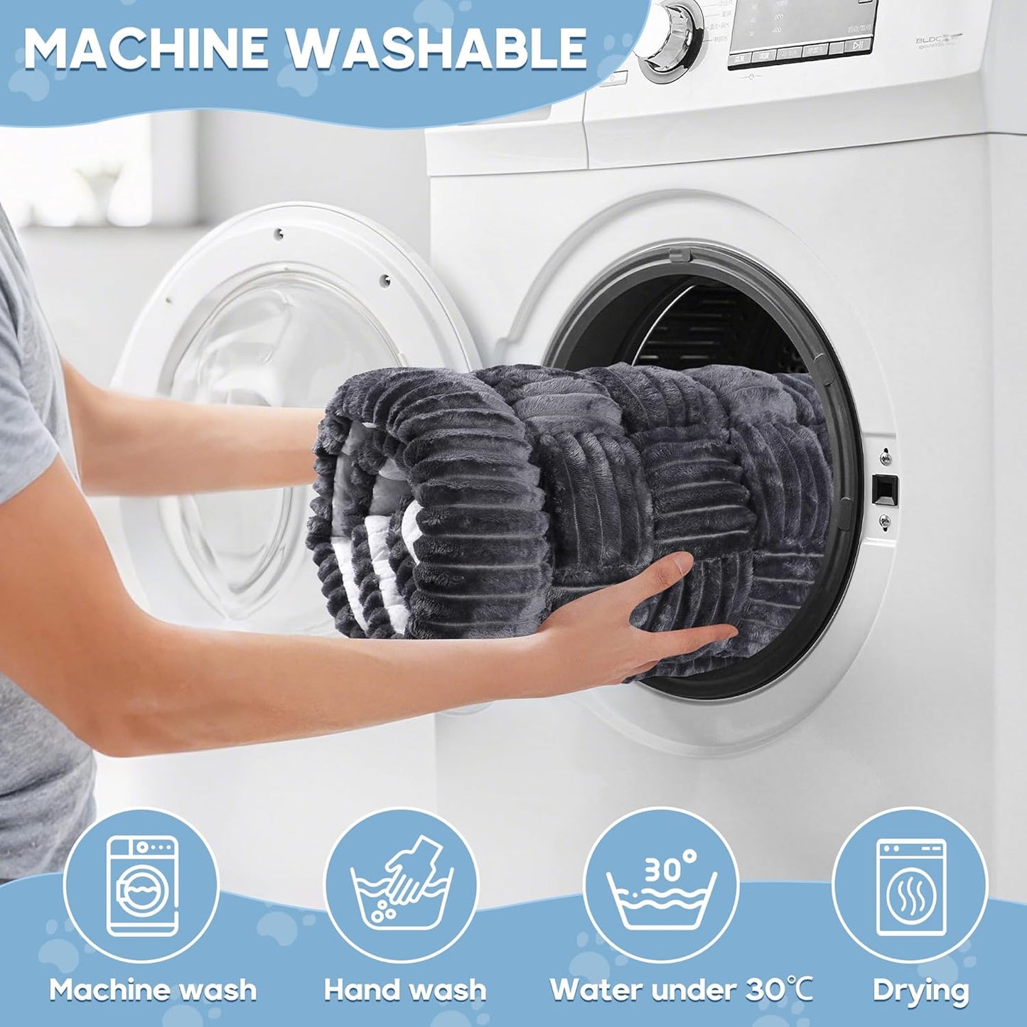 Dog Car Bed Mat, Non-Slip Backseat Extender Pet Blanket, Plaid Dog Bed for SUVs, Sedans & Trucks, Chew-Resistant Travel Pad for Dogs, Easy Clean & Scratch-Proof & Comfort (50"Ă24.6") Gray