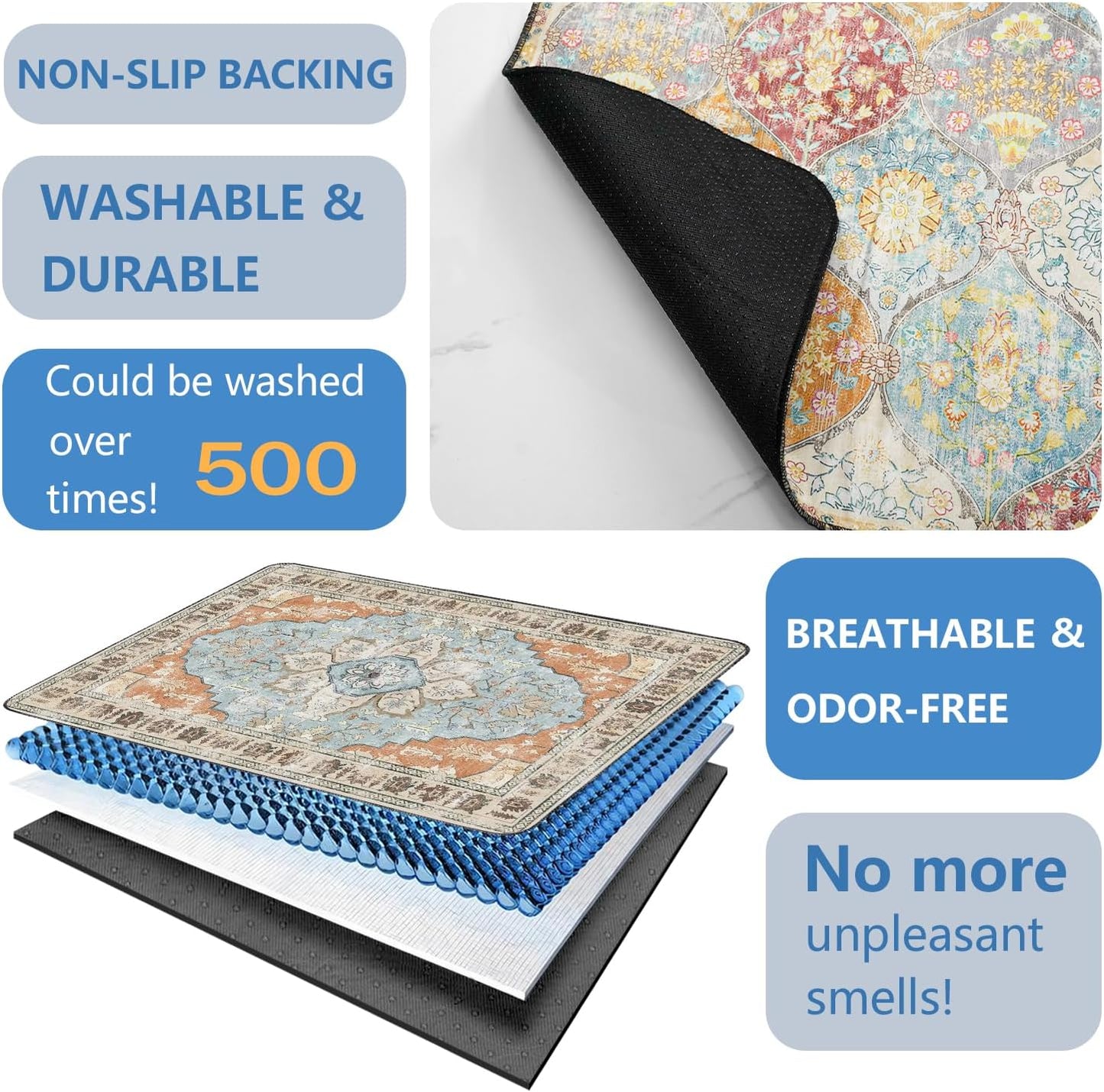 Washable Pee Pads for Dogs 2 Pack, Absorbent Reusable Puppy Pads Waterproof, Leakproof & Non-Slip Whelping Pad, Potty Training Pads for Dogs Playpen Mat 48x48