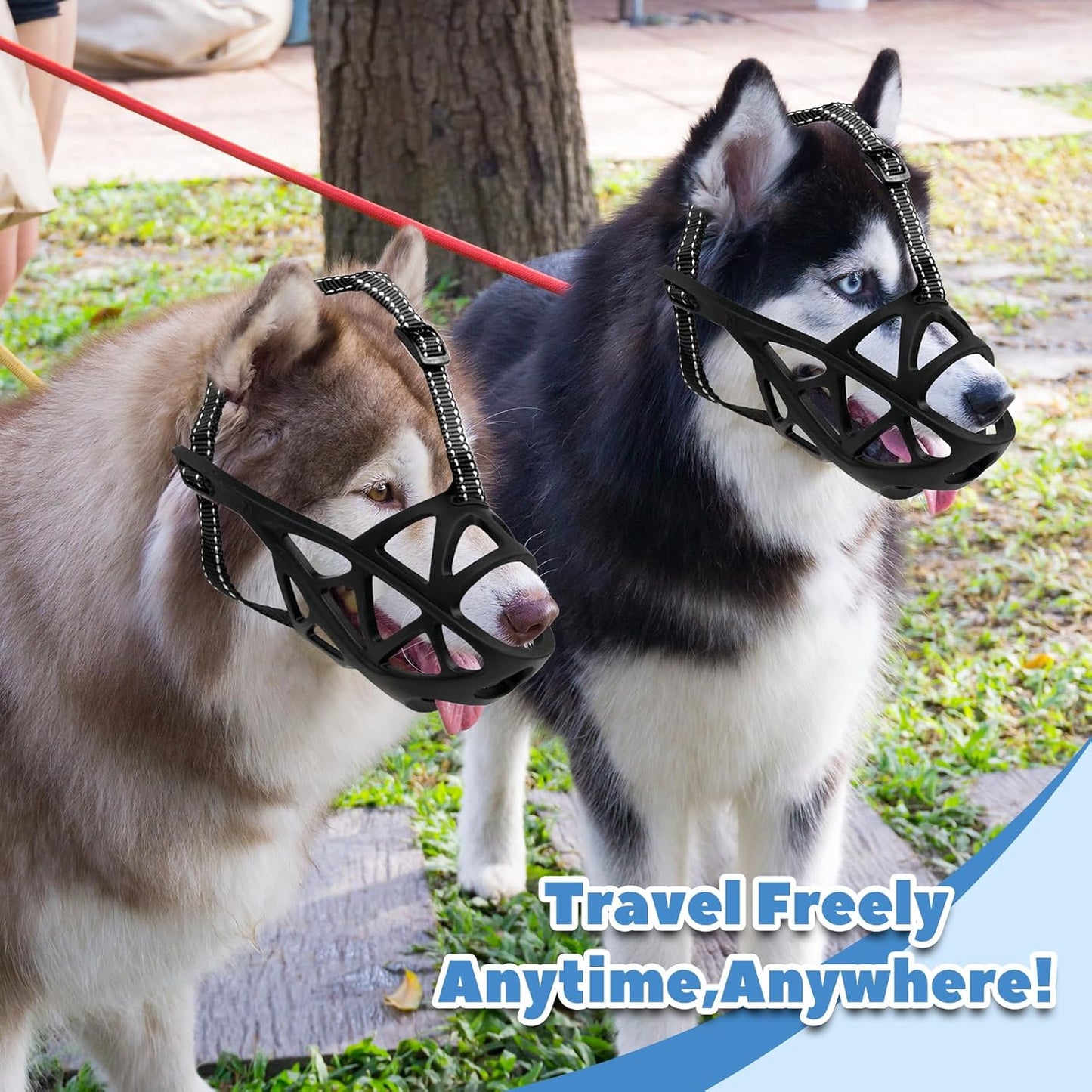 Dog Muzzle for Large Dogs, Medium and X-Large Aggressive Dog, Breathable Basket Muzzles, Suitable for Grooming Trimming Training, Allows Panting Drinking (Black, XL)