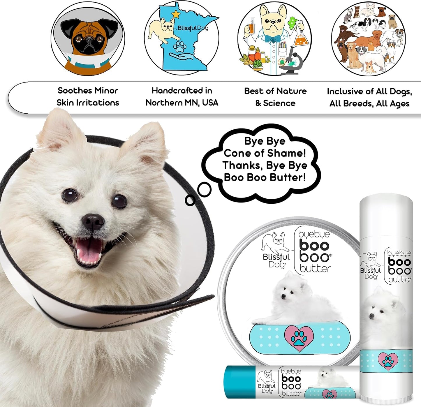 The Blissful Dog .50 oz Tube American Eskimo Booboo Butter
