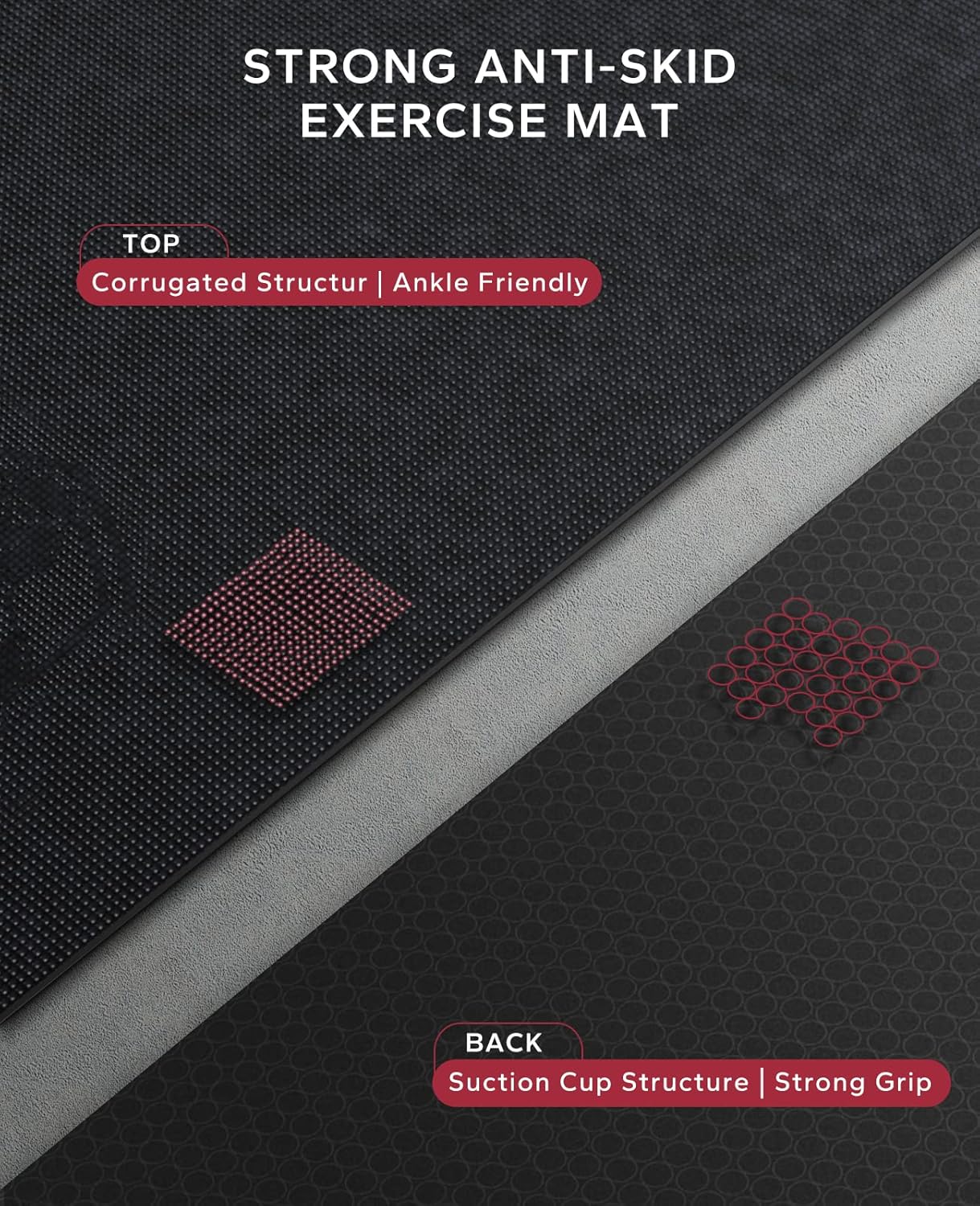HAPBEAR Extra Large Exercise Mat-7'x5'/6'x8'/6'x9'/6'x10'/6'x12'x8mm(1/3 inch),Non-Slip, Ultra Durable, Thick Workout Mats for Home Gym Flooring Cardio, Yoga Mats for Fitness, High-Density Exercise Mat, Shoes-Friendly