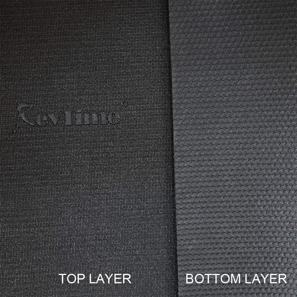 RevTime Extra Large Exercise Mat 7 x 5 feet (84" x 60" x 1/4") 6 mm Thick & High Density Mat for Home Cardio and Yoga Workouts, Durable Gym Floor Mat, Black