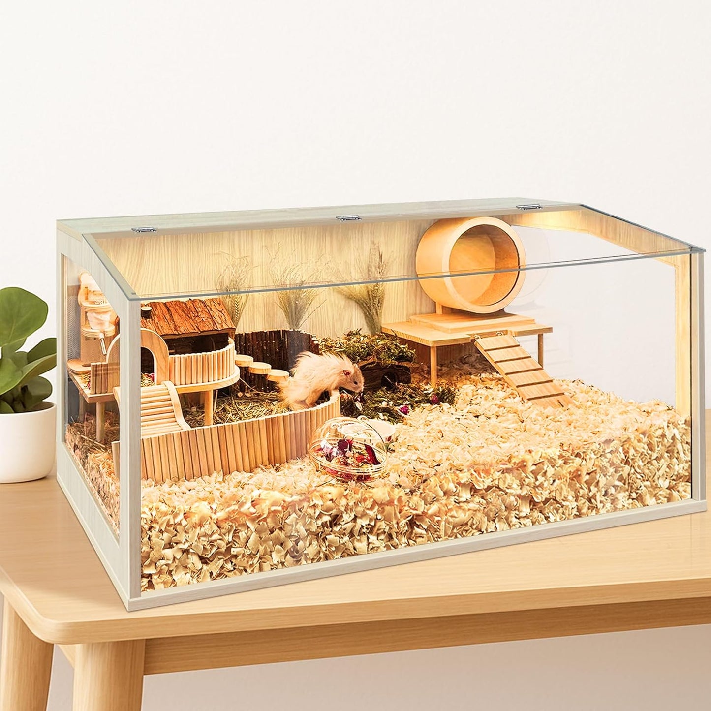 Prolee Hamster Cage Chewproof, Large Hamster Cages and Habitats 32 Inch Guinea Pig Cages Openable Top with Acrylic Sheets Solid Built, 32"