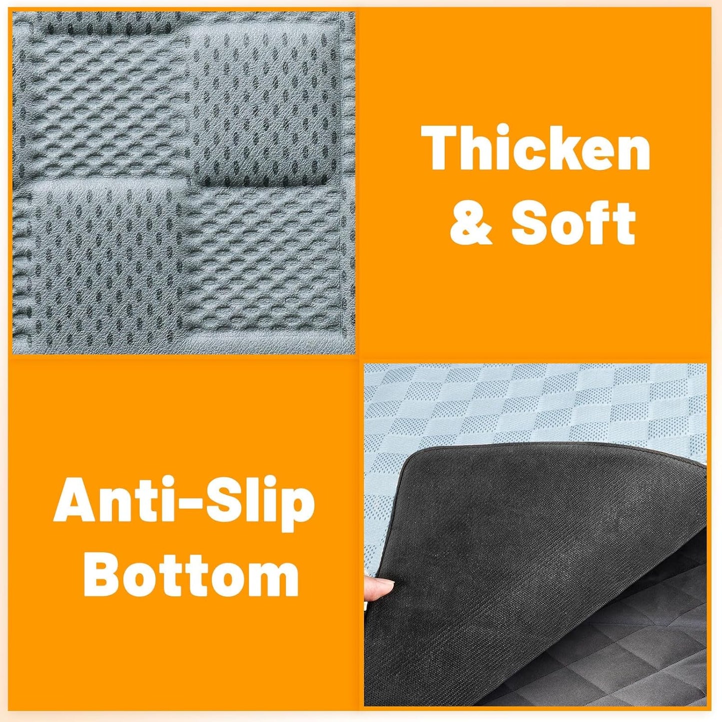 Non-Slip Pet Bed Mat for Truck Back Seat Extender, Hair Resistant Dog Blanket for Hard Bottom Dog Car Seat Cover, Anti Slip Pet Linner Backseat Cover Deep Gray XL