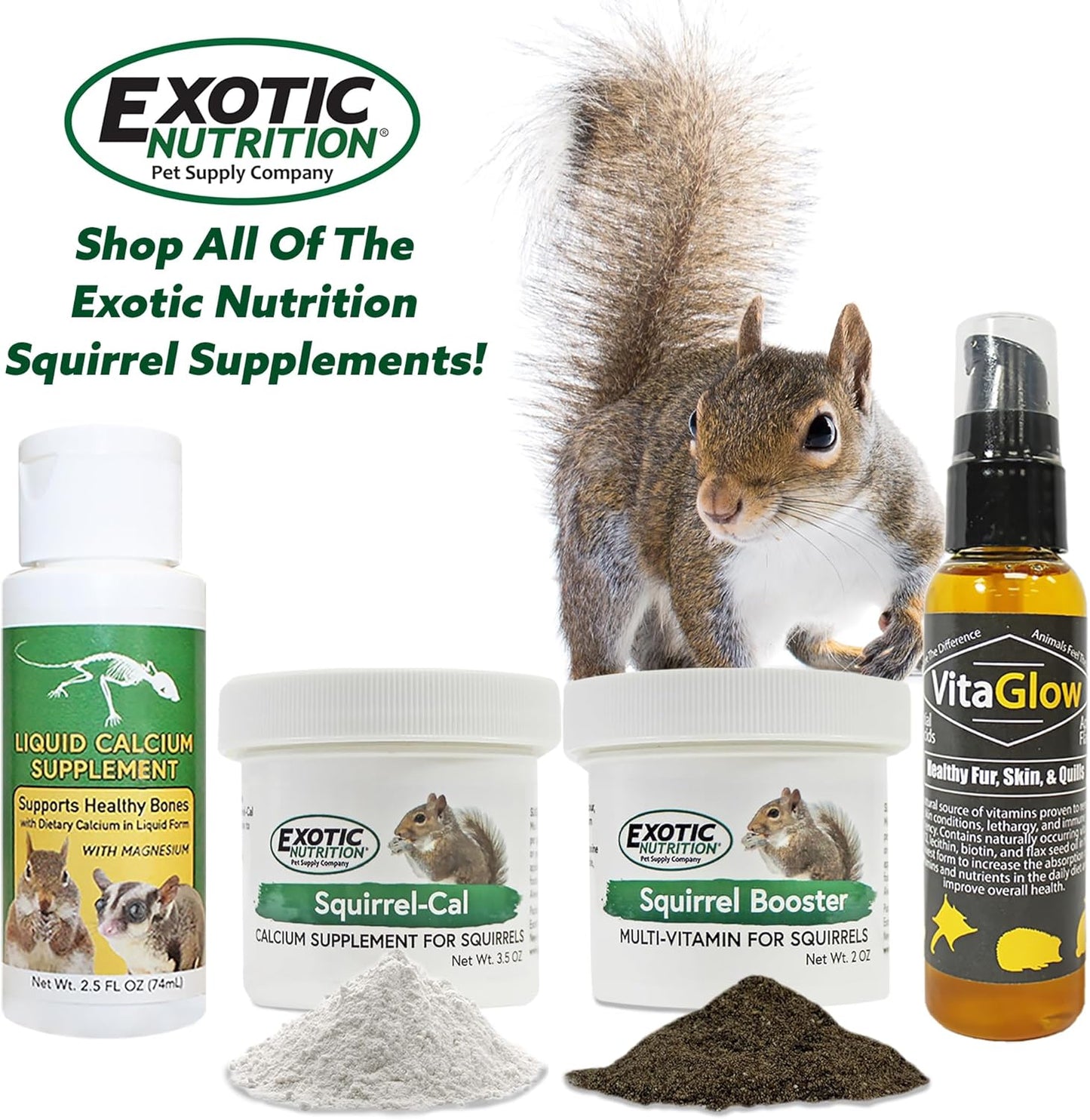 Squirrel-Cal 3.5 oz. - Ultra-fine Powdered Calcium Supplement - for Pet Squirrels