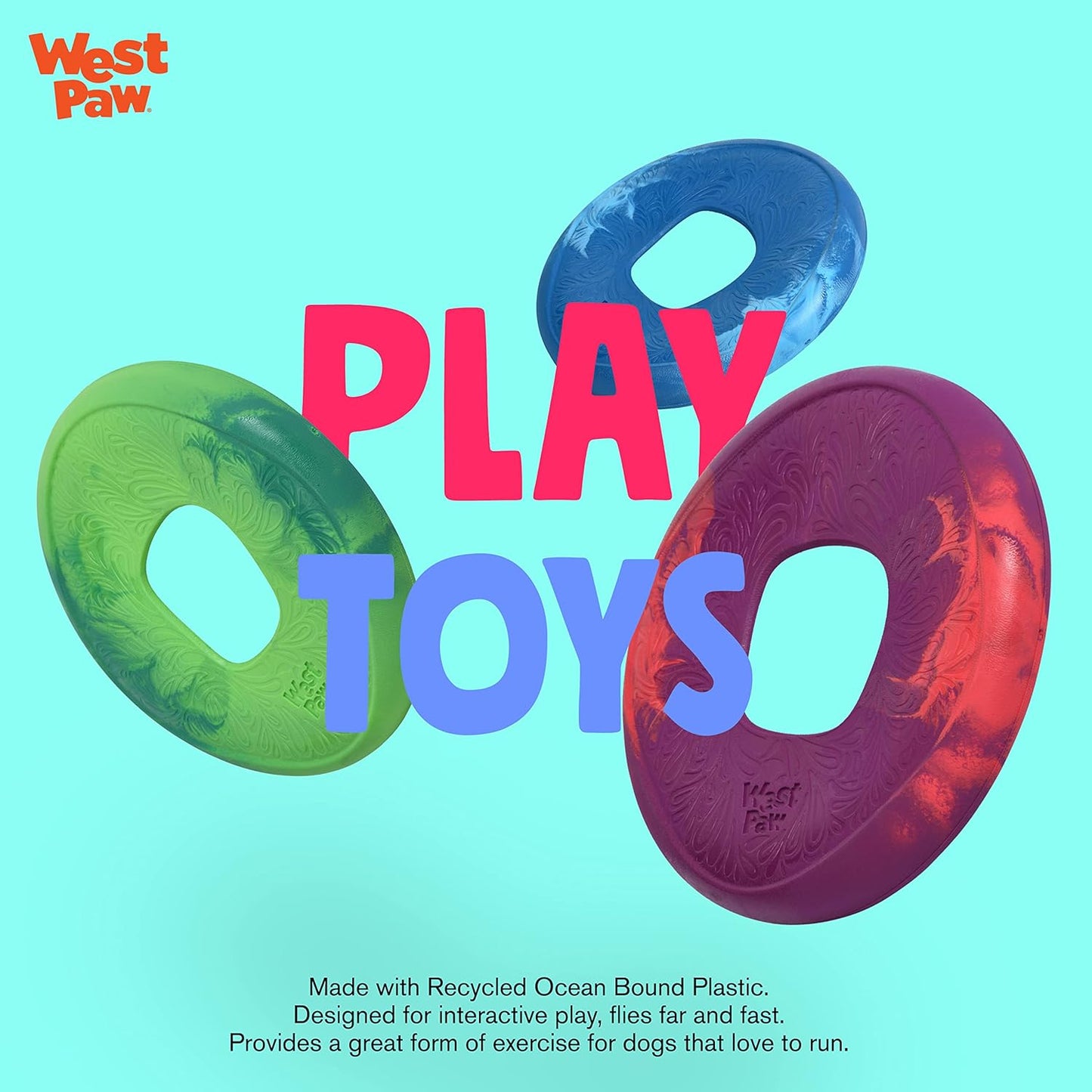 WEST PAW Seaflex Sailz Dog Toy Flying Disc – Machine Washable Dog Toys for Moderate Chewers – Eco-Friendly Zogoflex Toys for Dogs – Perfect for Gnawing, Fetch, Catch, Pet Training – Emerald