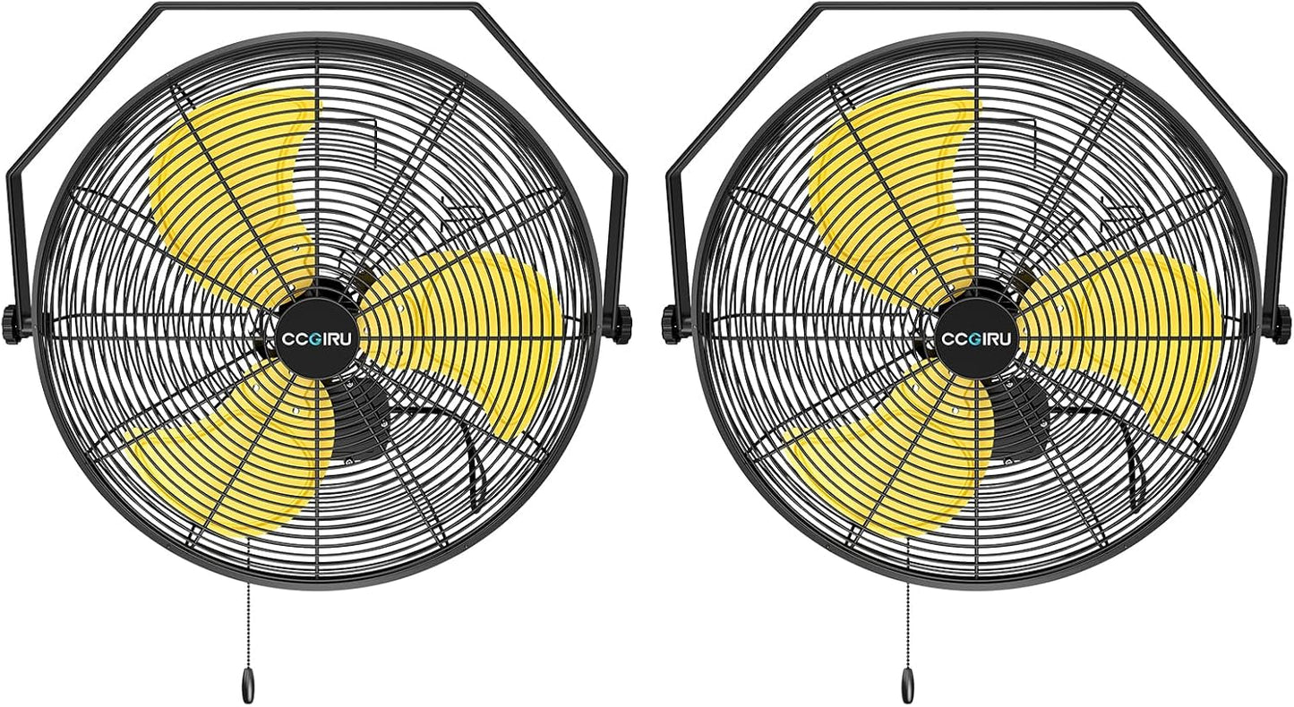 5400 CFM 20" Outdoor Wall Mount Fans with 2 Pack, High Velocity 3-Speed Waterproof Professional Outdoor Fan, Heavy Duty Industrial Wall Fan for Patio, Commercial, Gazebo, and Garage, UL Listed