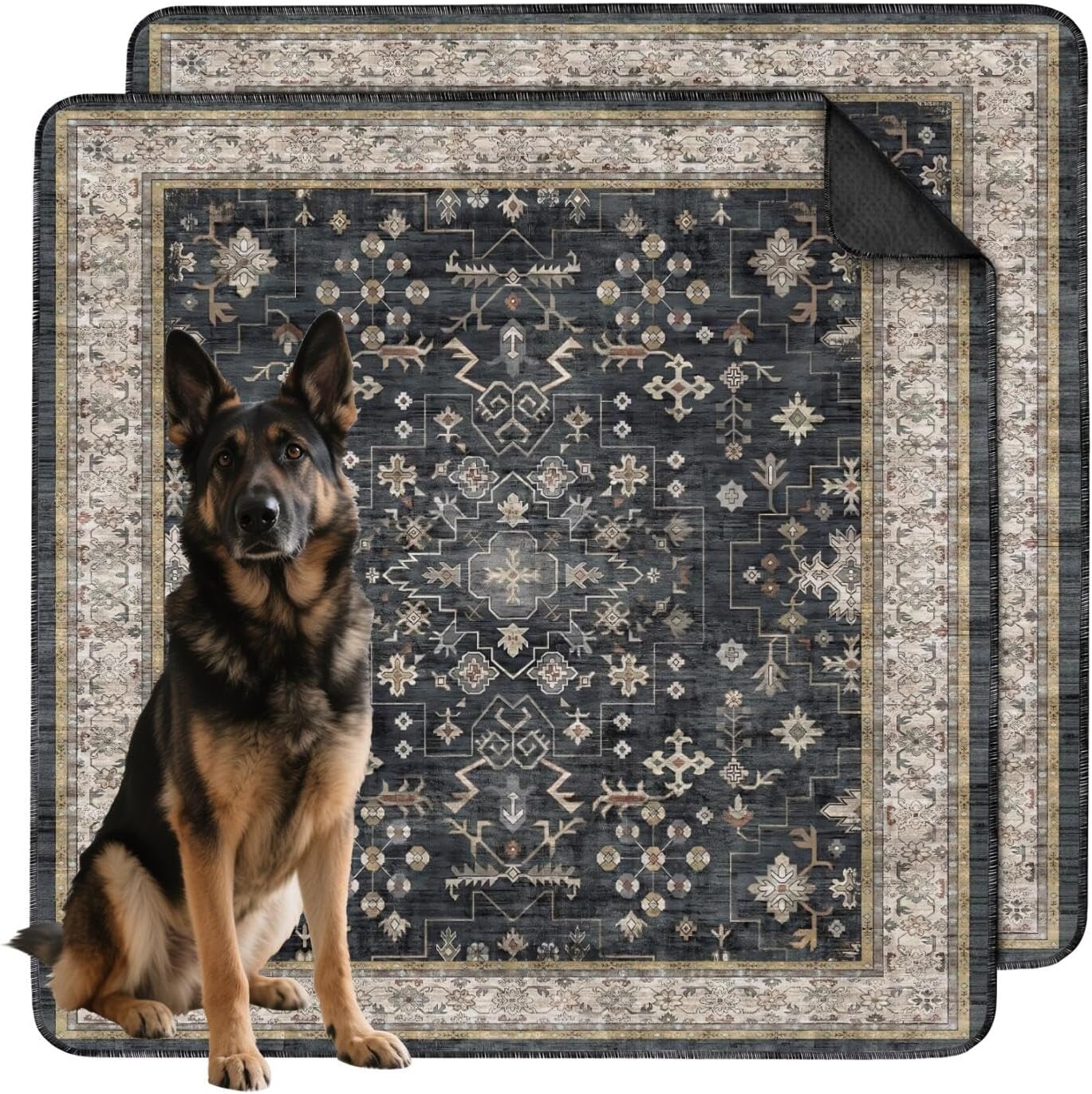 Washable Pee Pads for Dogs 2 Pack, Absorbent Reusable Puppy Pads Waterproof, Leakproof & Non-Slip Whelping Pad, Potty Training Pads for Dogs Playpen Mat 48x48