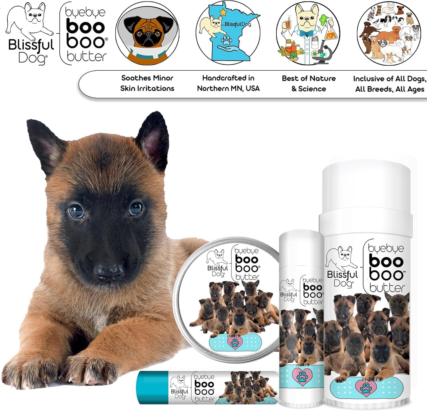 The Blissful Dog 2 oz TIN Belgian Malinois Booboo Butter