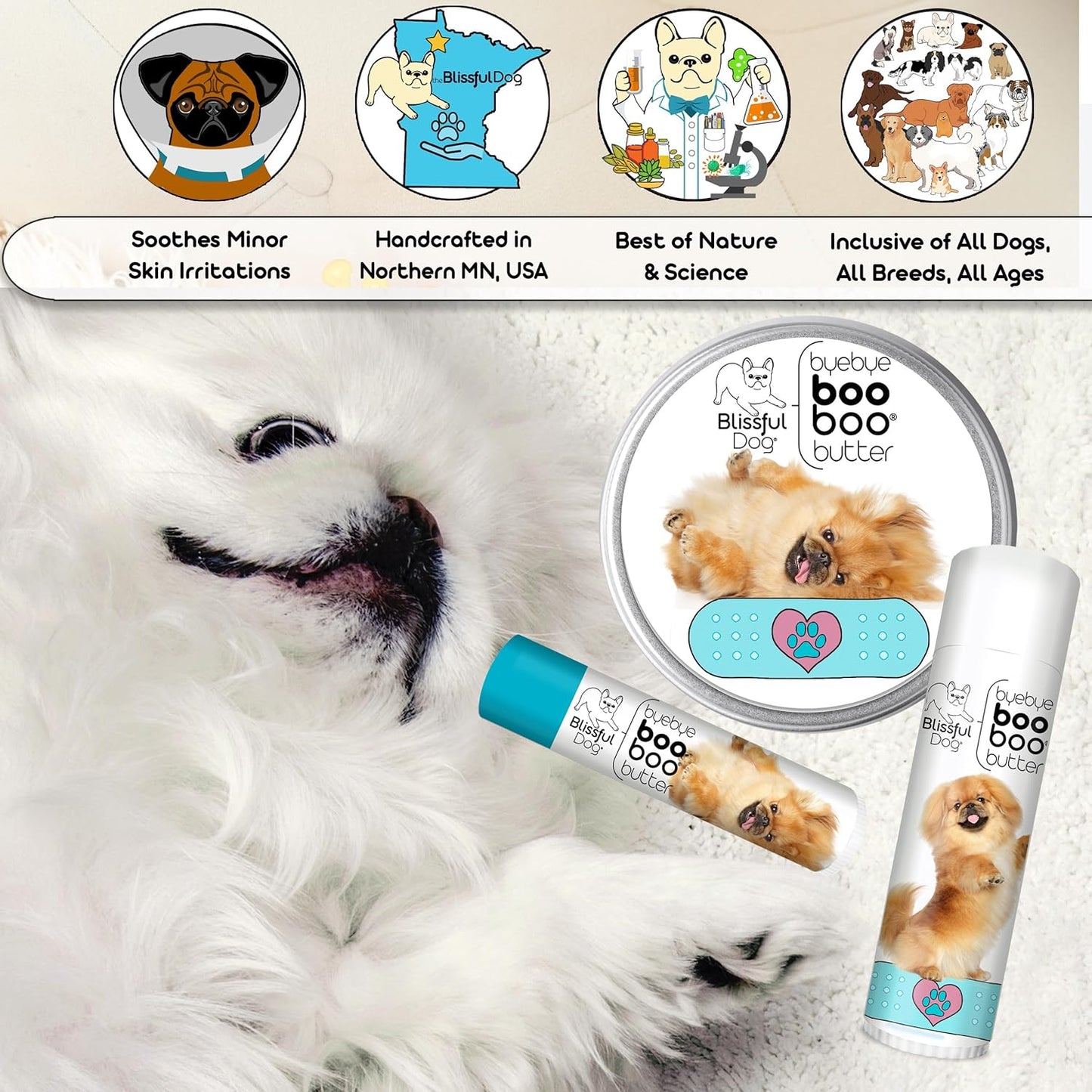 The Blissful Dog 4 oz TIN Pekingese Booboo Butter