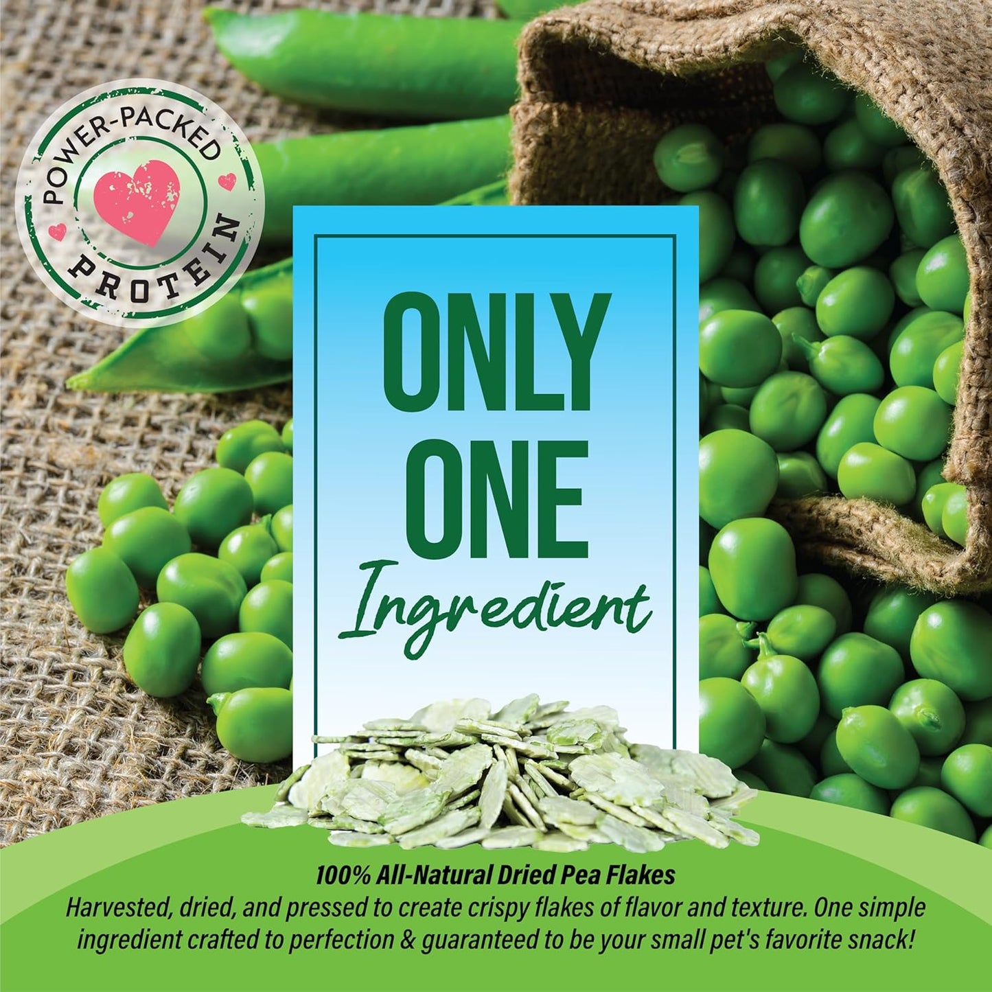 Small Pet Select - Pea Flakes, Treats for Rabbit Bunny, Guinea Pig, Chickens, Bunny, Hamster, and Other Small Pets, 8 oz