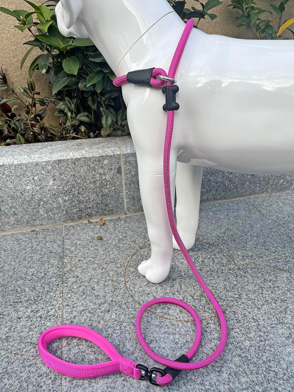 Slip Lead Dog Leash,Strong Nylon Rope Leash and Padded Handle,No Pull Outdoor Walking Training Lead for Small Medium Large Dogs(Fuchsia, 1/2"×6ft)