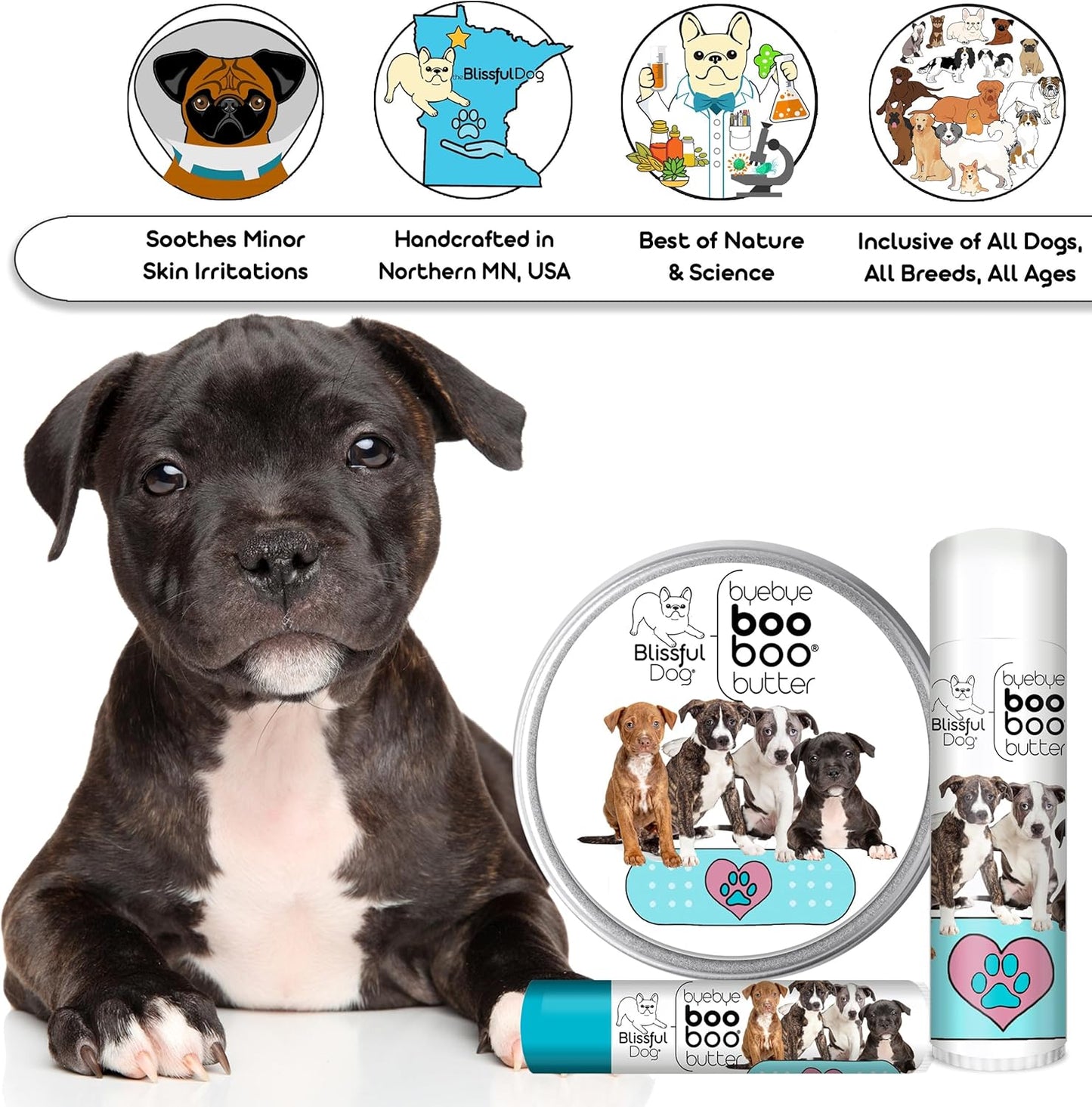 The Blissful Dog Staffordshire Pitbull Terrier Boo Boo Butter, 1-Ounce