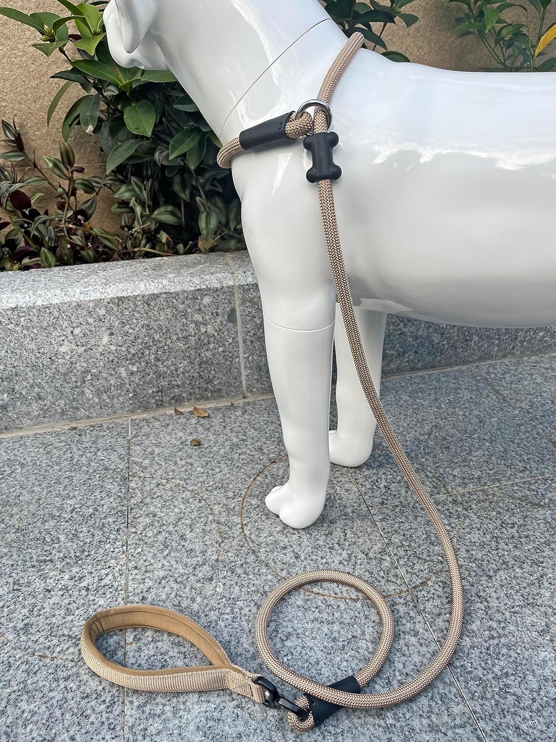 Slip Lead Dog Leash,Strong Nylon Rope Leash and Padded Handle,No Pull Outdoor Walking Training Lead for Small Medium Large Dogs(Light Military Tan, 1/2"×6ft)