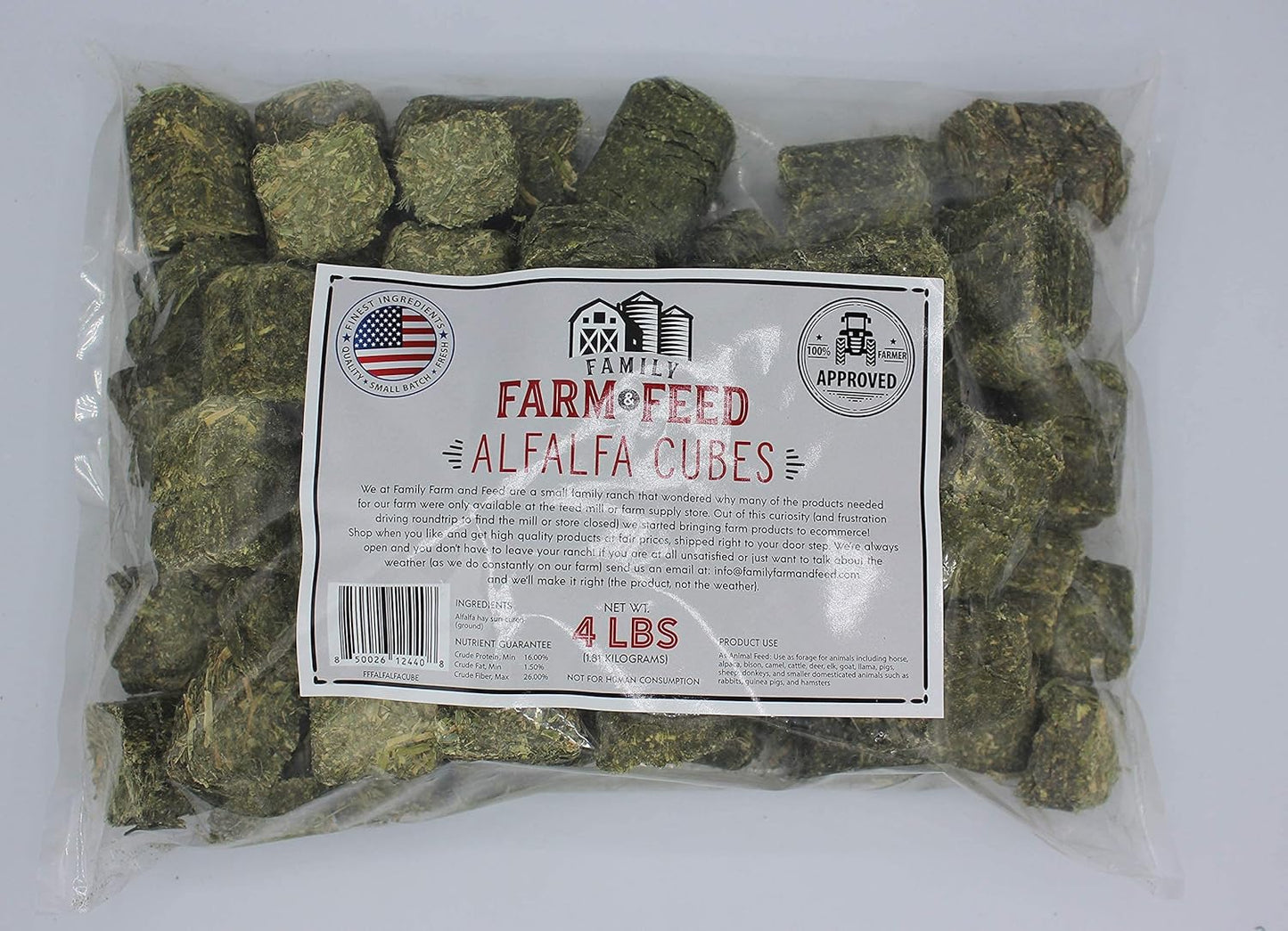 | Alfalfa Hay Food | Small Pet | Young and Adult | Cubes | 4 Pounds