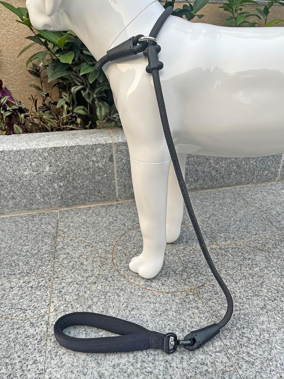 Slip Lead Dog Leash,Strong Nylon Rope Leash and Padded Handle,No Pull Outdoor Walking Training Lead for Small Medium Large Dogs(Black, 1/2"×4ft)