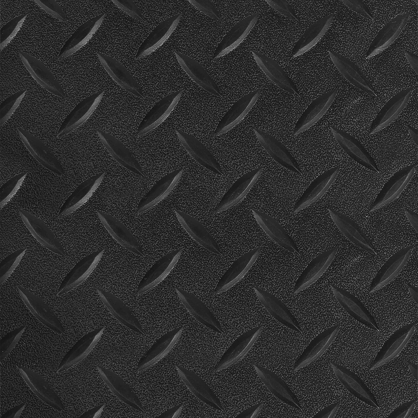 Boshen 5Ft x 12Ft Rubber Flooring Mats 1.6mm Diamond Plate Flooring Roll 60sqft Rubber Trailer Garage Floor Mats Non-Slip Floor Protector Mat for Garage Warehouse Gym Basement-Black