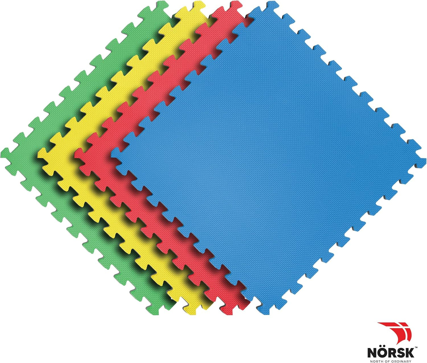 Norsk Reversible Kids Puzzle Play Mats 1/2" Thick EVA Interlocking Foam Tiles (Multicolor/Black 40 Tiles - 160 sq. Ft. 1/2" Thick)