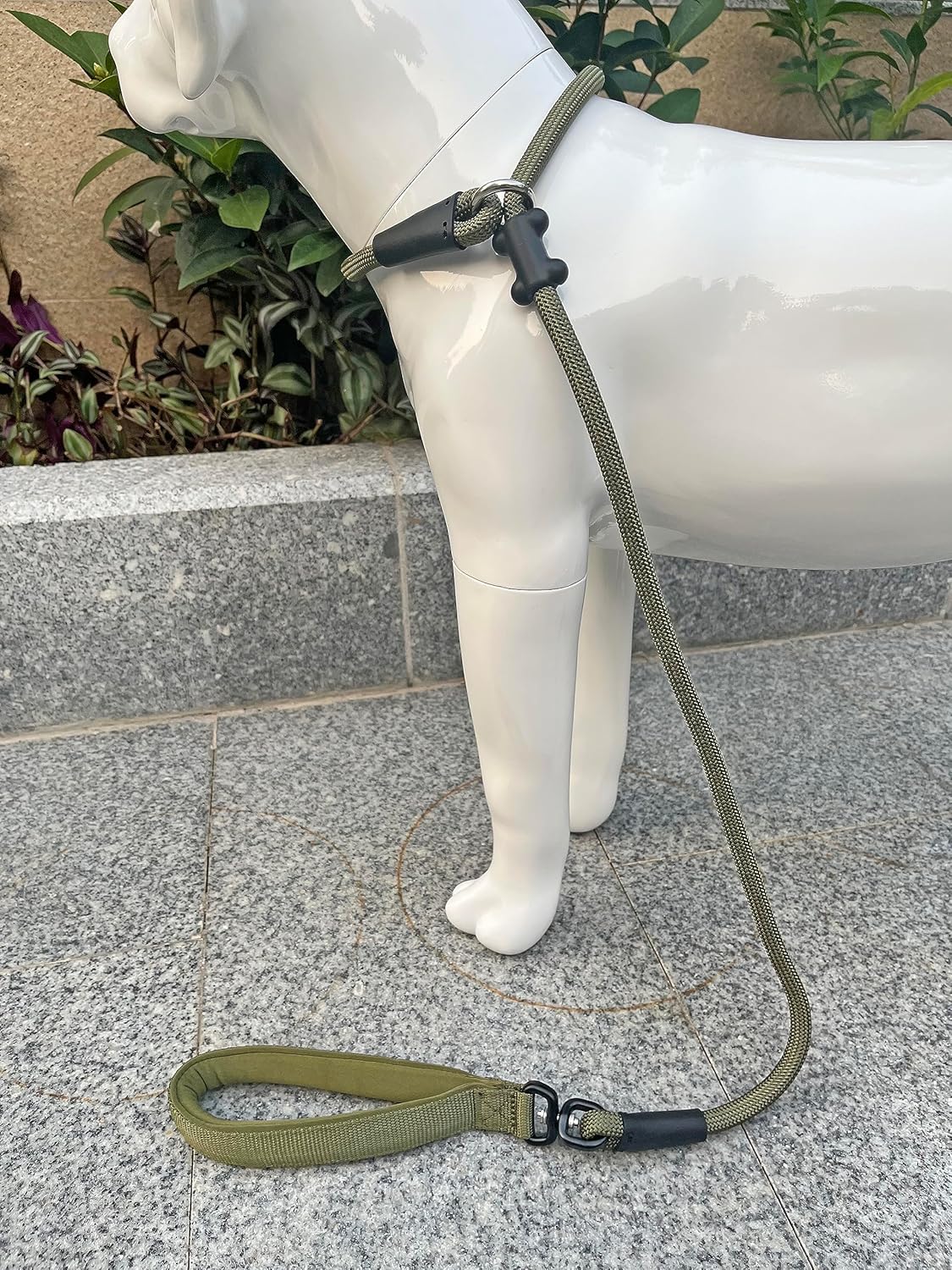 Slip Lead Dog Leash,Strong Nylon Rope Leash and Padded Handle,No Pull Outdoor Walking Training Lead for Small Medium Large Dogs(Army Green,1/2"×4ft)