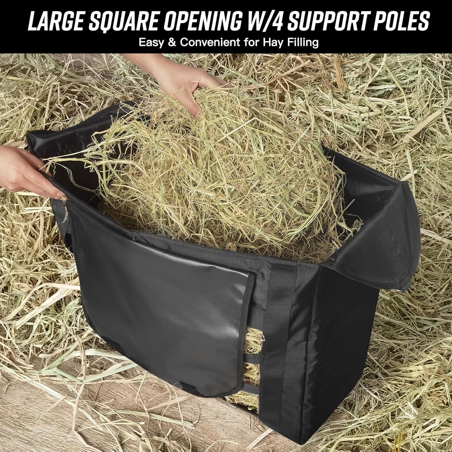 Hay Bag for Horses,Slow Feeder for Horse/Donkey/Goat, Premium 1680D Oxford Cloth,Easy to Fill and Hang with Extra Large Opening(Leaf)