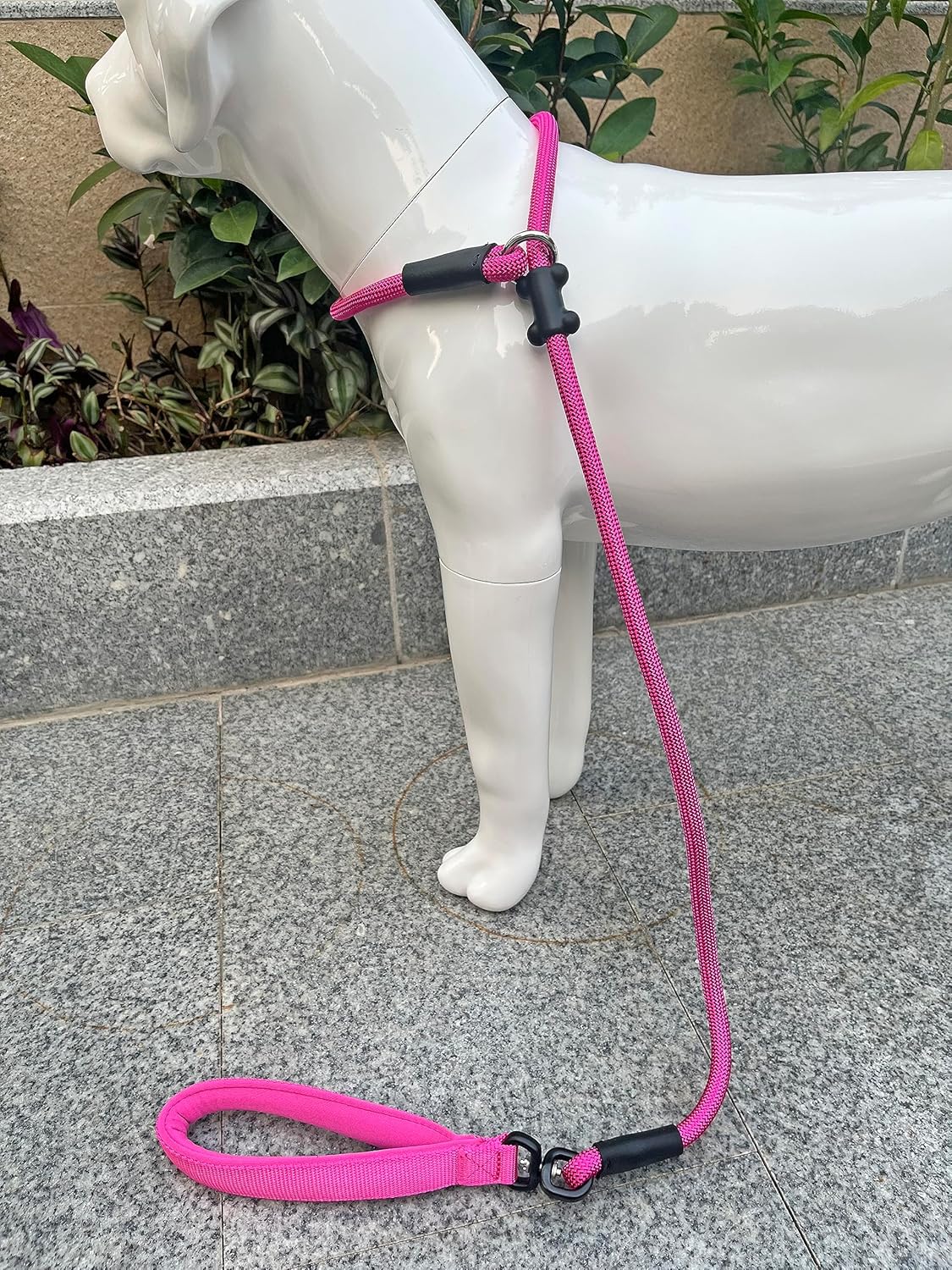 Slip Lead Dog Leash,Strong Nylon Rope Leash and Padded Handle,No Pull Outdoor Walking Training Lead for Small Medium Large Dogs(Fuchsia,1/2"×4ft)