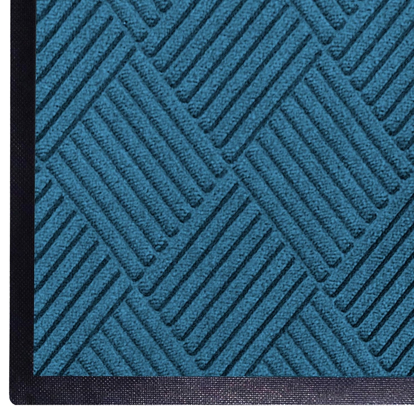 WaterHog Diamond | Commercial-Grade Entrance Mat with Rubber Border – Indoor/Outdoor, Quick Drying, Stain Resistant Door Mat (Medium Blue, 3' x 8')