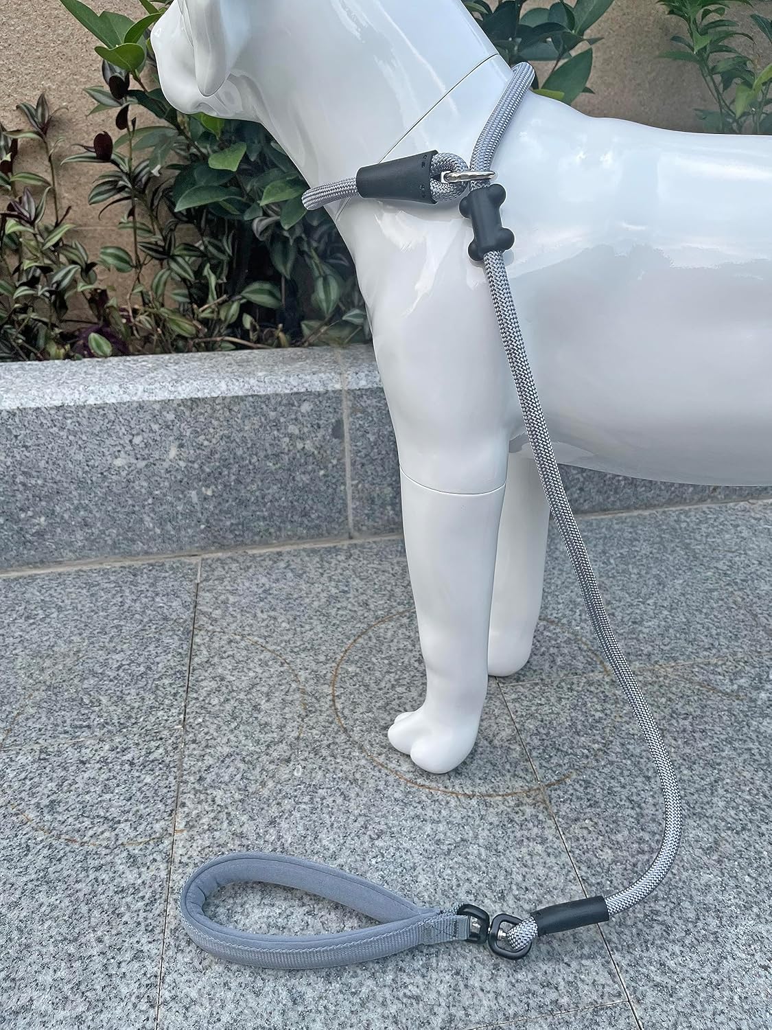 Slip Lead Dog Leash,Strong Nylon Rope Leash and Padded Handle,No Pull Outdoor Walking Training Lead for Small Medium Large Dogs (Grey,1/2"×4ft)