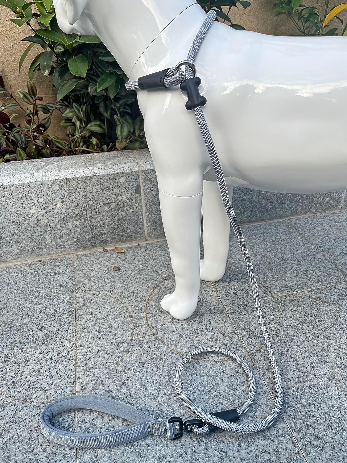 Slip Lead Dog Leash,Strong Nylon Rope Leash and Padded Handle,No Pull Outdoor Walking Training Lead for Small Medium Large Dogs(Grey, 1/2"×6ft)