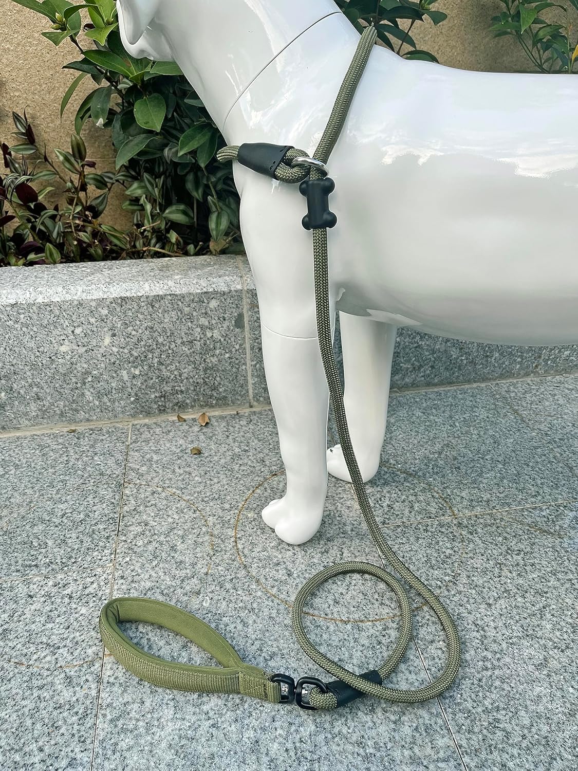 Slip Lead Dog Leash,Strong Nylon Rope Leash and Padded Handle,No Pull Outdoor Walking Training Lead for Small Medium Large Dogs(Army Green, 1/2"×6ft)