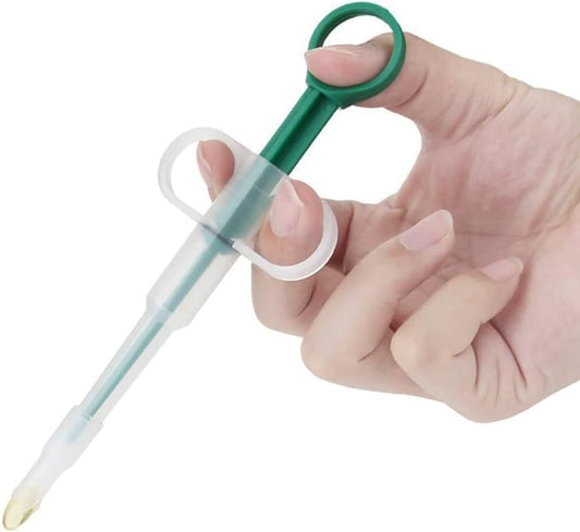 Green Medicine Feeder for Pets, Pill Guns for Dog and Cat, Pet Medical Feeding Dispenser Tool for Small Animal, Cat Tablet Soft Tip Syringe Double Feed Medicine Water Nursing Supplies